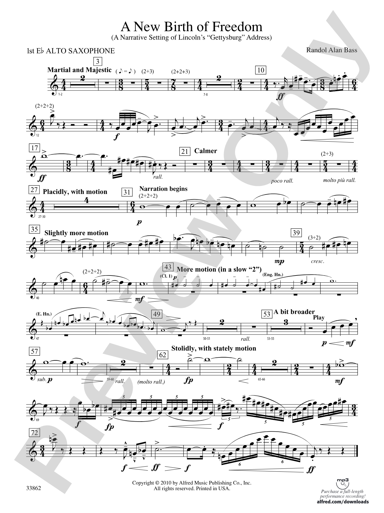 A New Birth of Freedom: E-flat Alto Saxophone