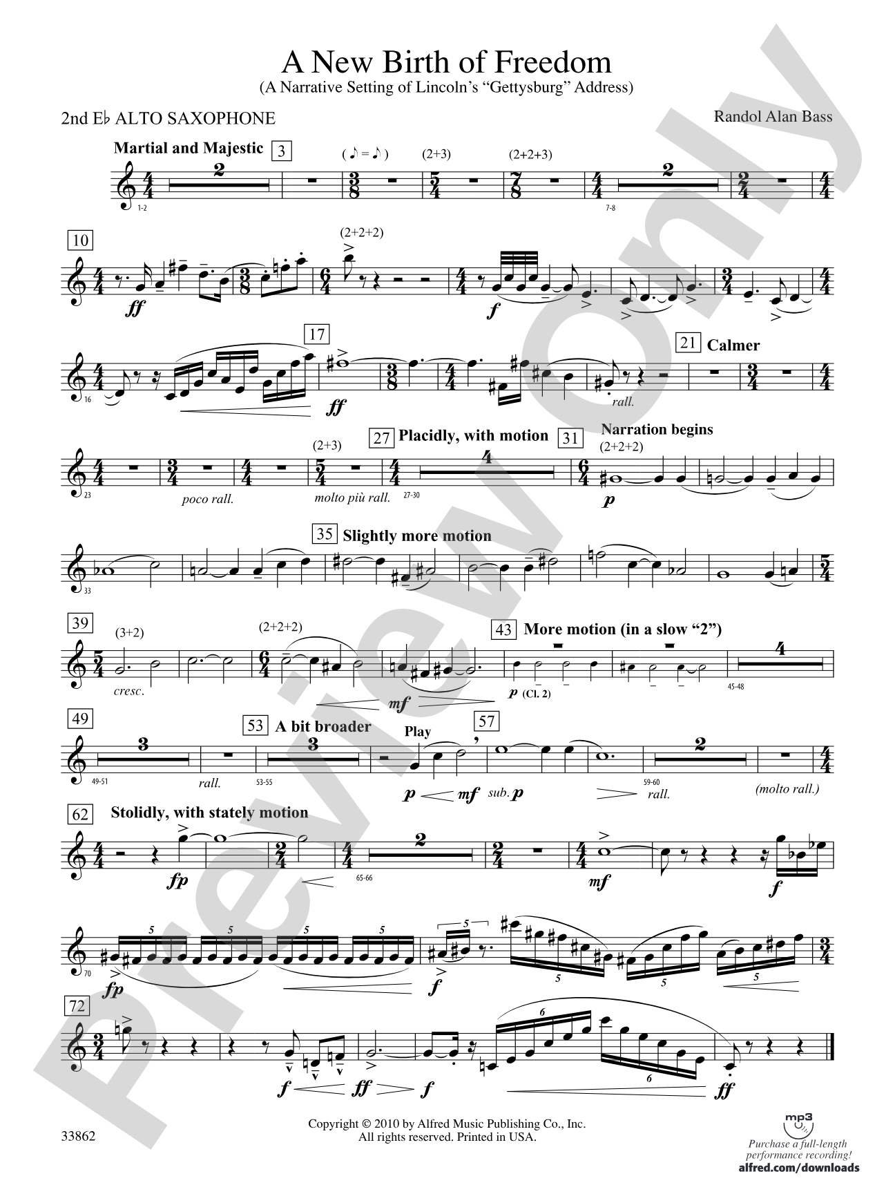 A New Birth of Freedom: 2nd E-flat Alto Saxophone