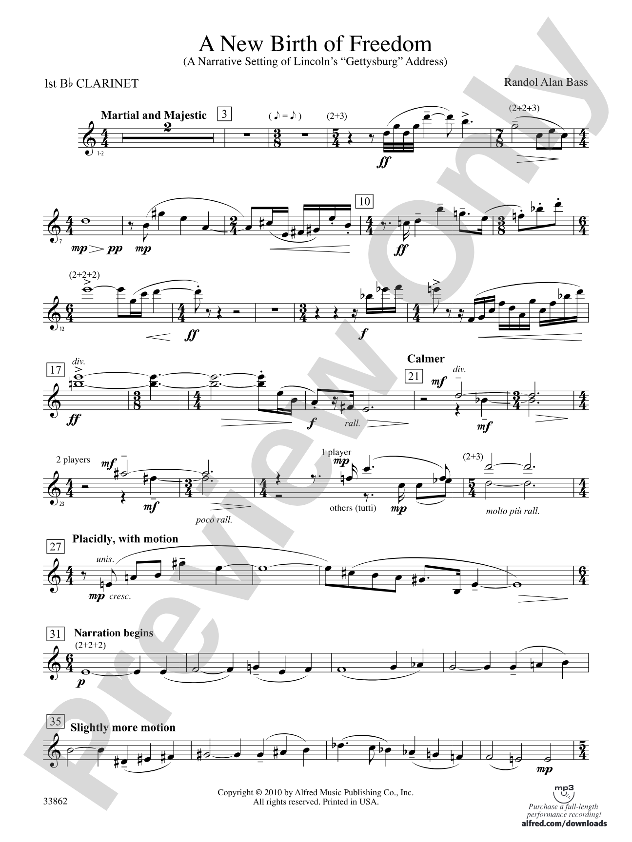 A New Birth of Freedom: 1st B-flat Clarinet