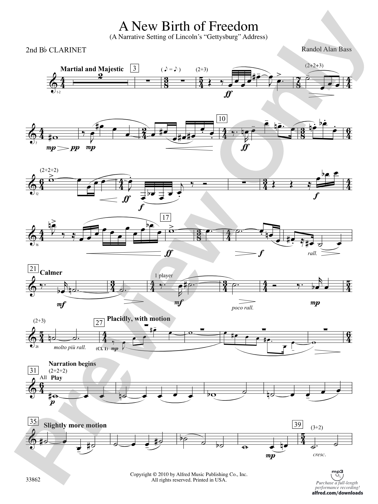 A New Birth of Freedom: 2nd B-flat Clarinet