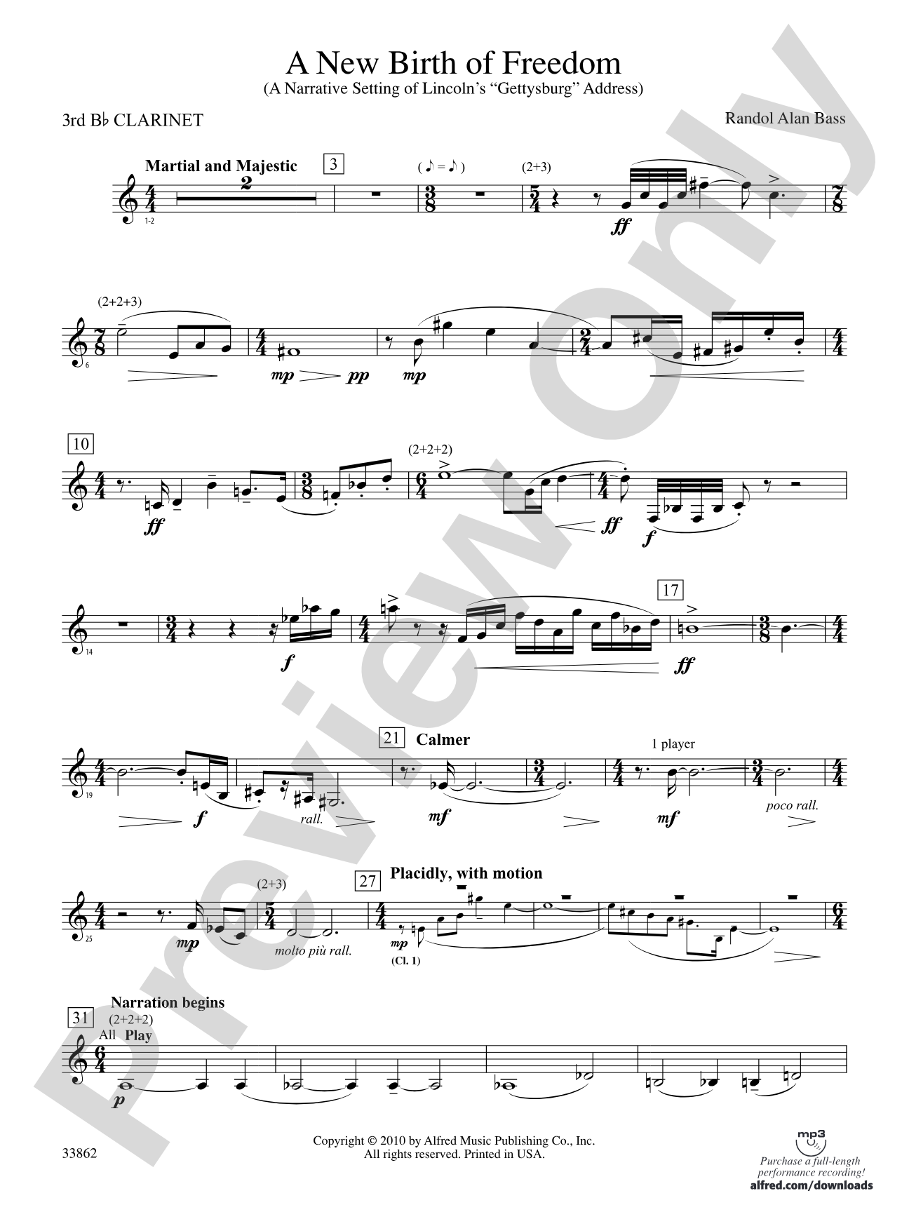 A New Birth of Freedom: 3rd B-flat Clarinet
