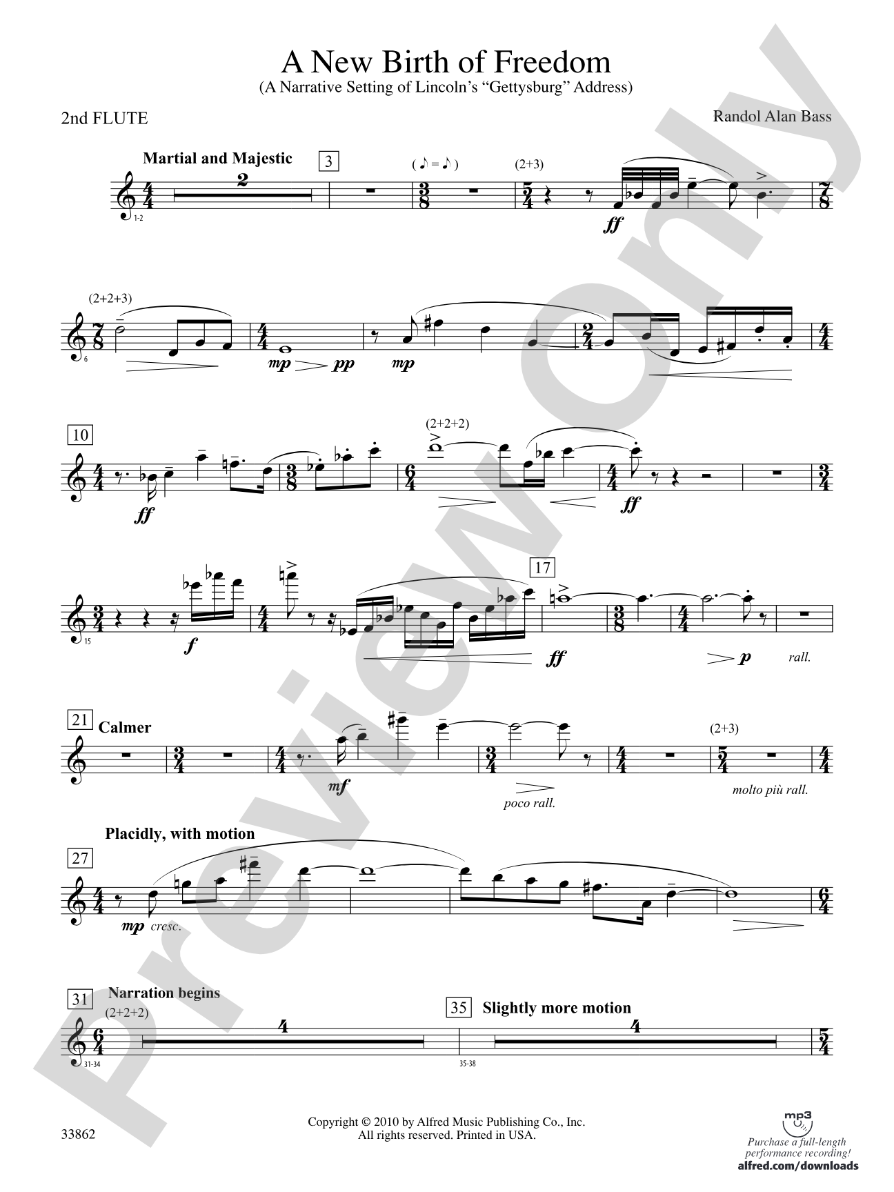 A New Birth of Freedom: 2nd Flute