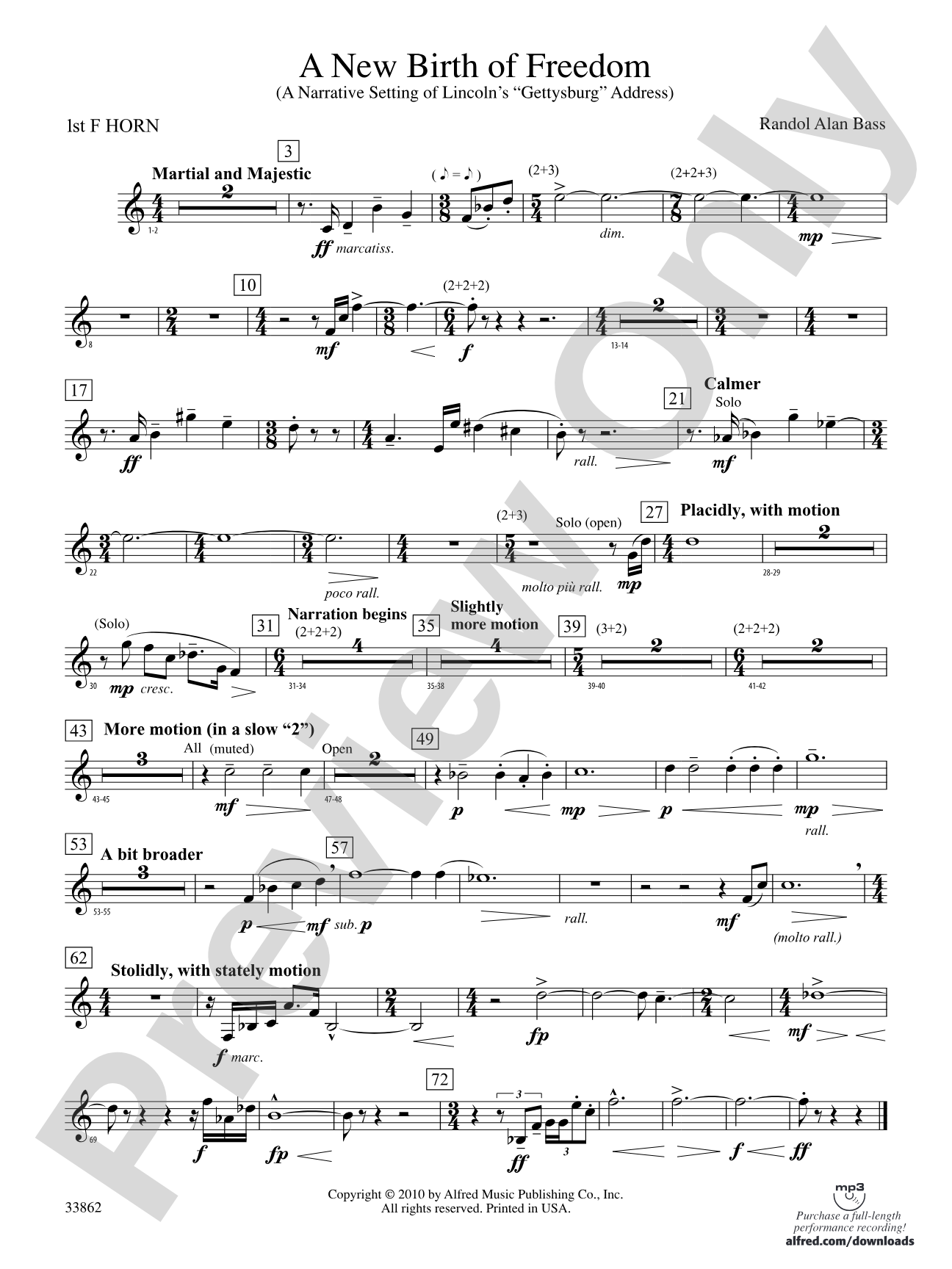 A New Birth of Freedom: 1st F Horn