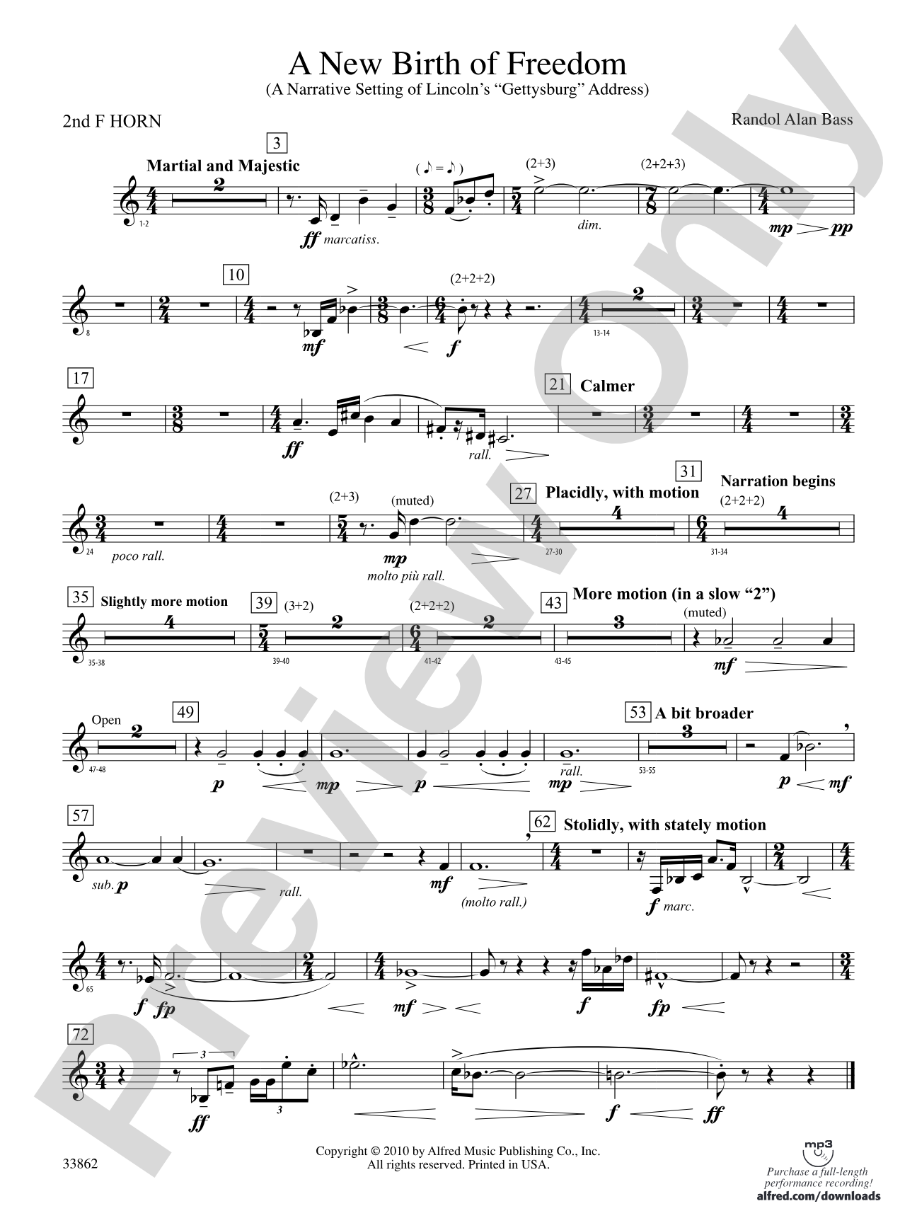 A New Birth of Freedom: 2nd F Horn