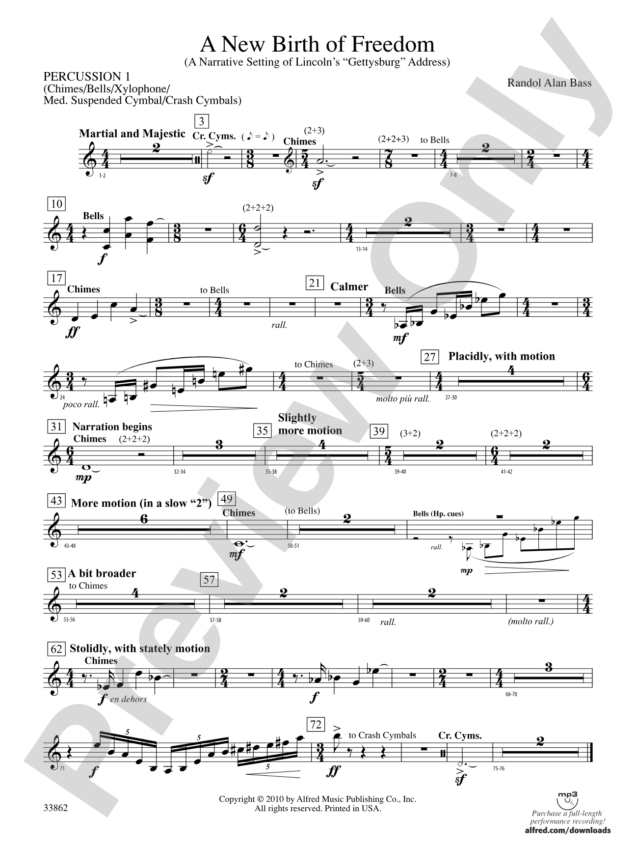 A New Birth of Freedom: 1st Percussion