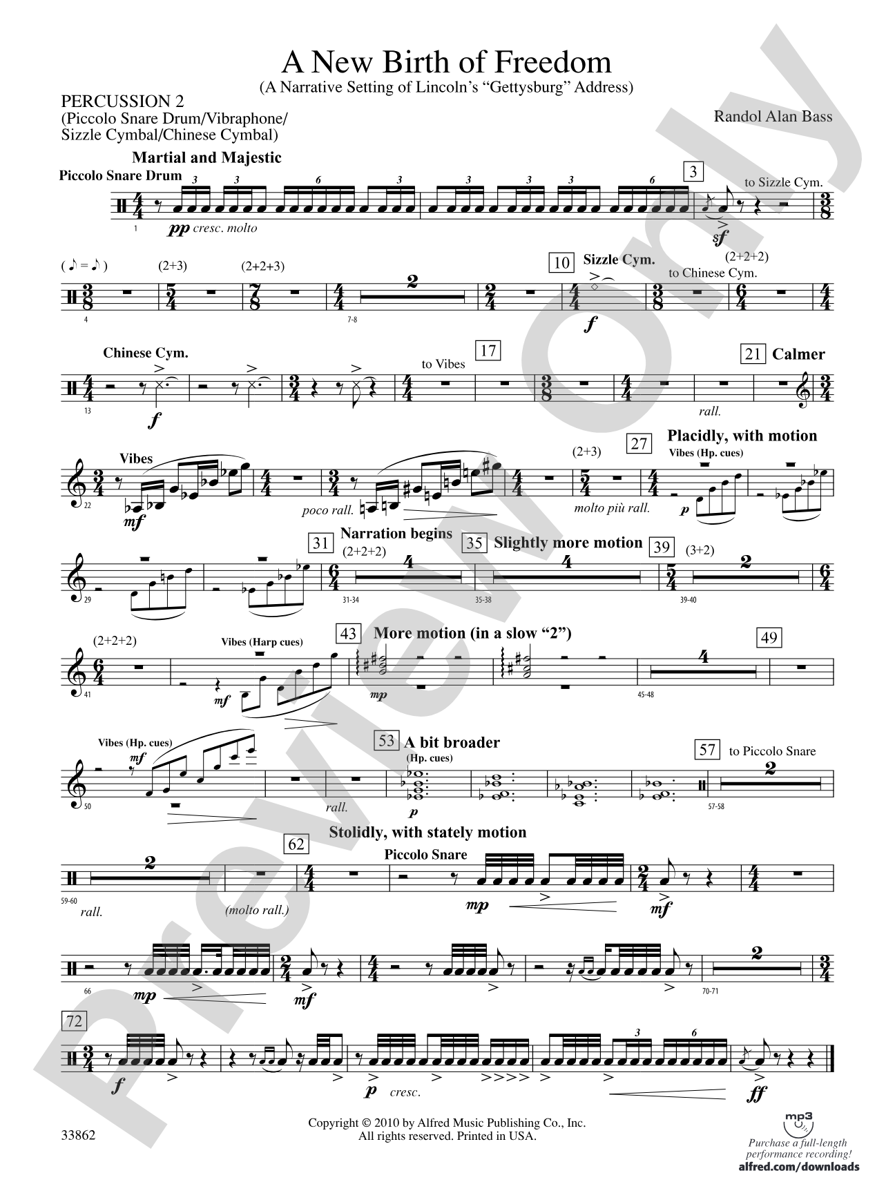 A New Birth of Freedom: 2nd Percussion