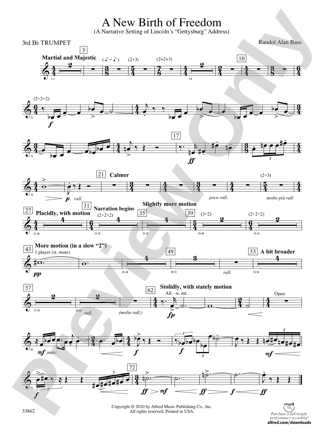 A New Birth of Freedom: 3rd B-flat Trumpet