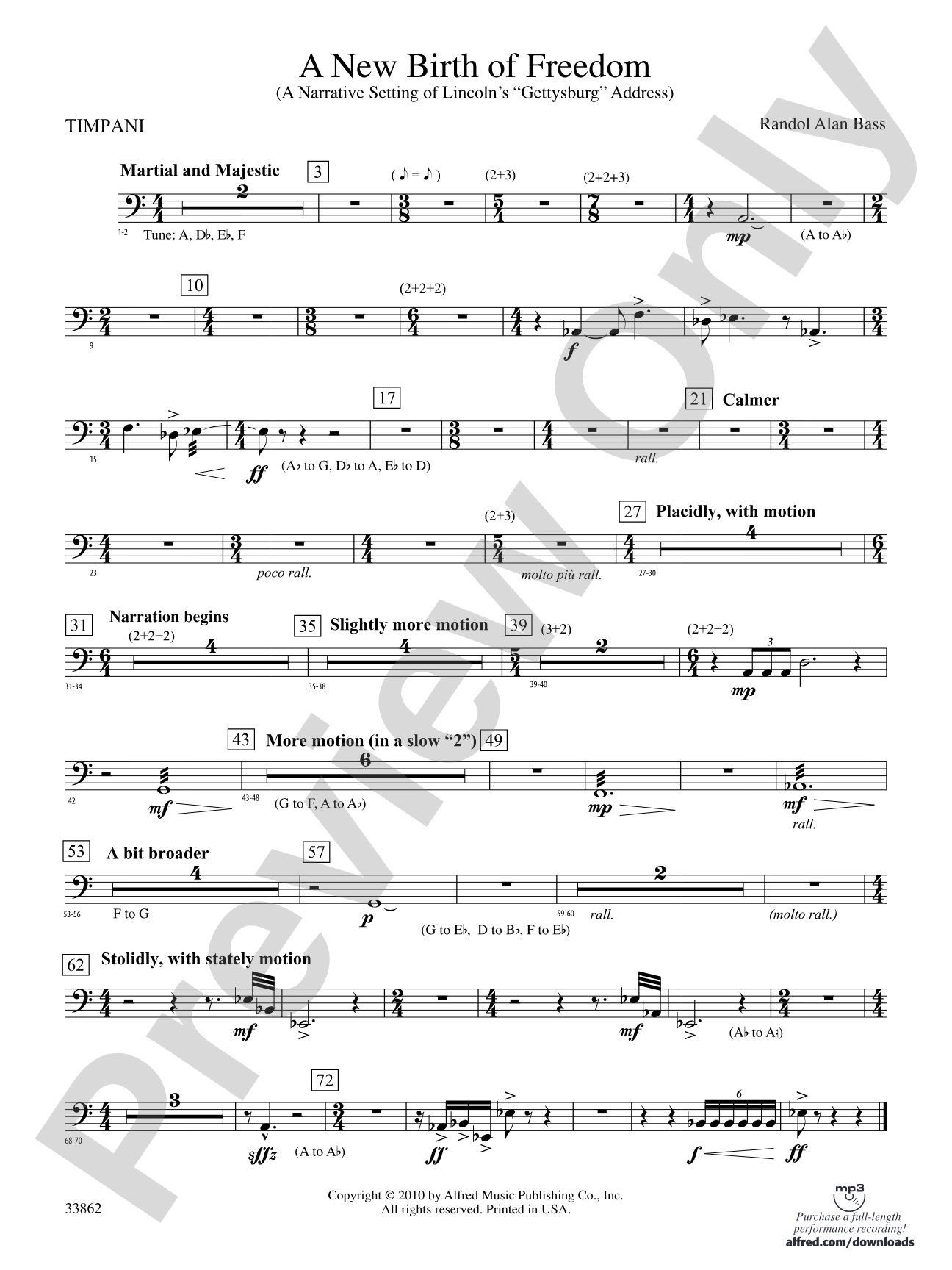 A New Birth of Freedom: Timpani