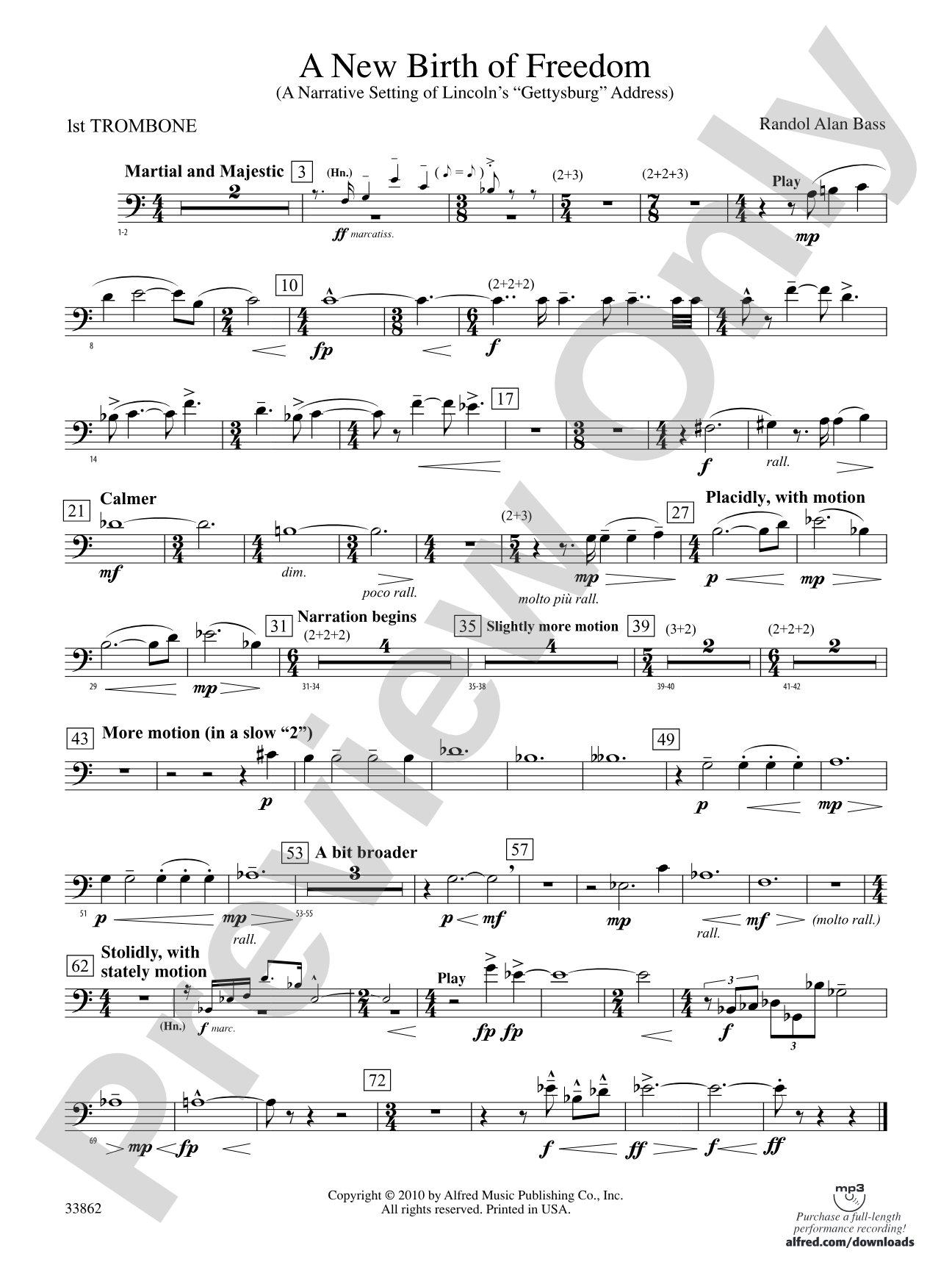 A New Birth of Freedom: 1st Trombone