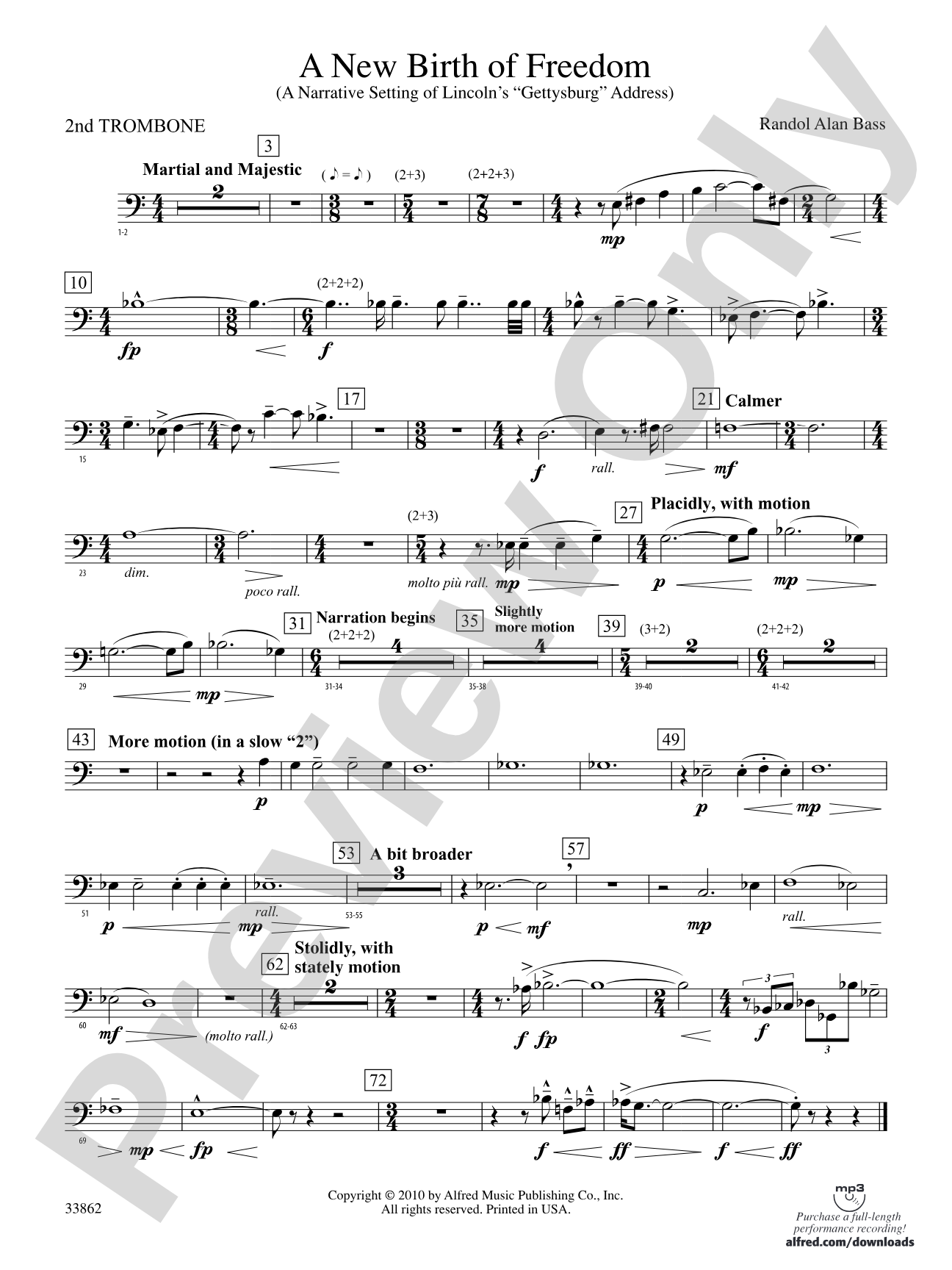A New Birth of Freedom: 2nd Trombone