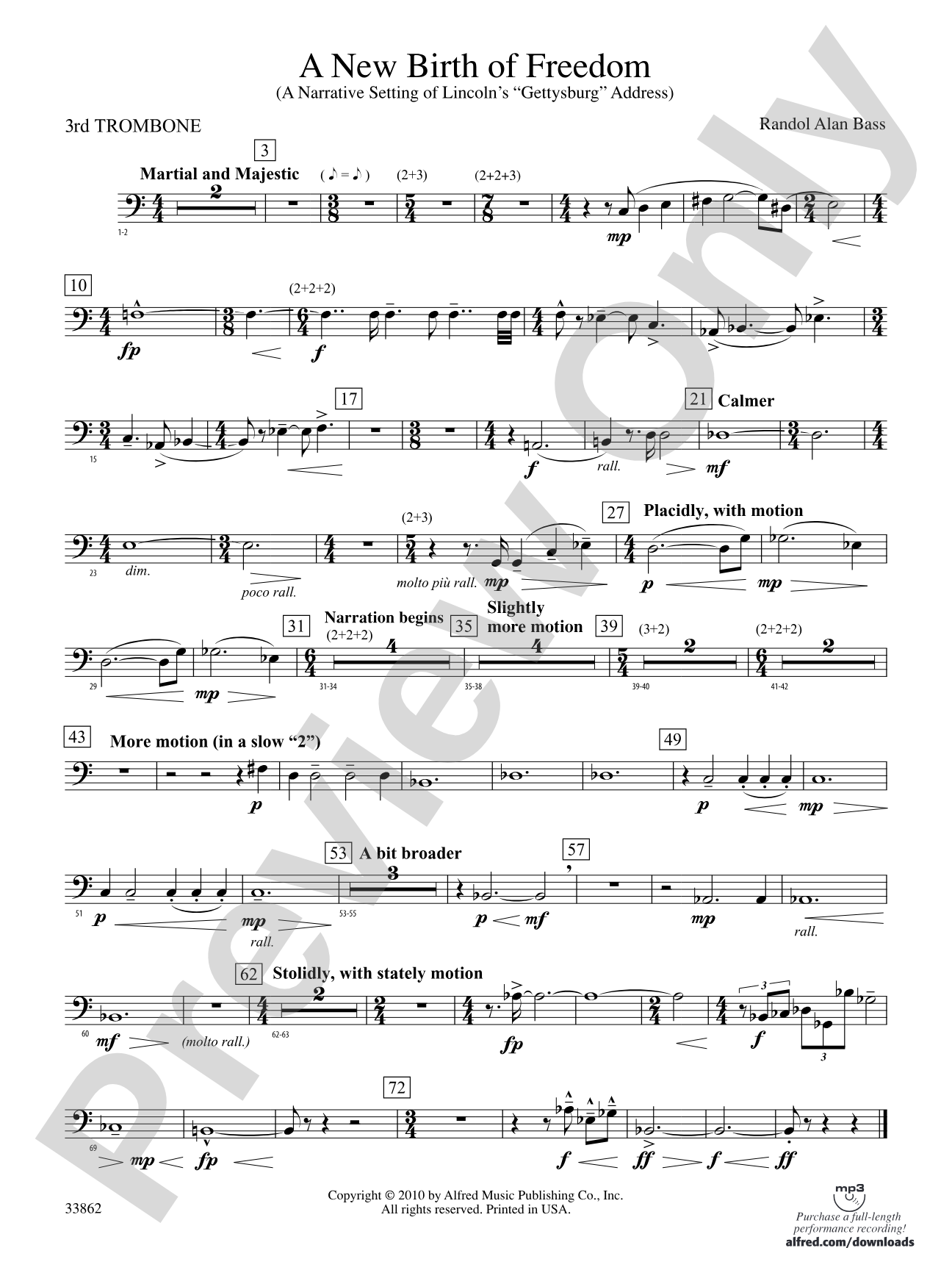 A New Birth of Freedom: 3rd Trombone