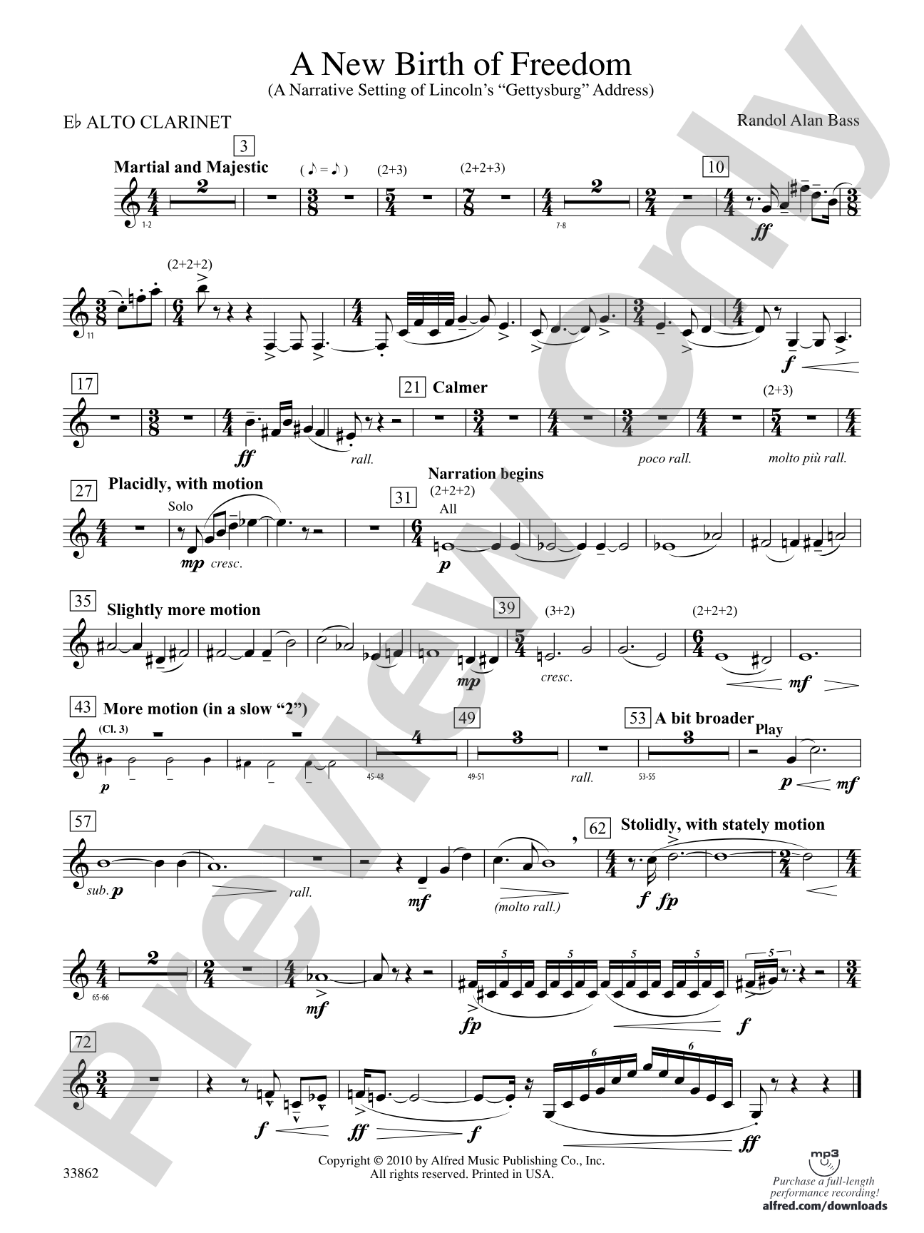 A New Birth of Freedom: (wp) E-flat Alto Clarinet