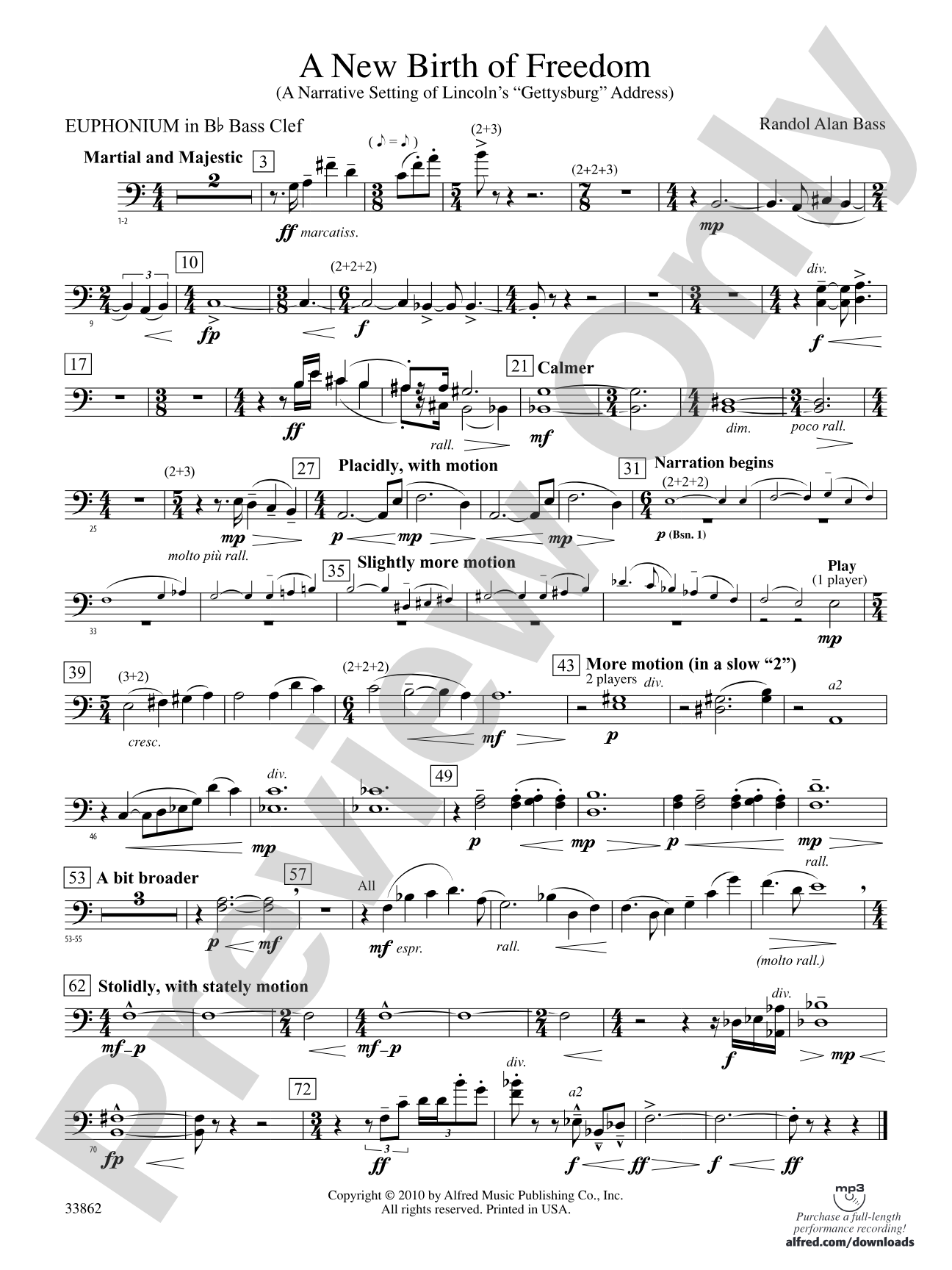 A New Birth of Freedom: (wp) B-flat Baritone B.C.