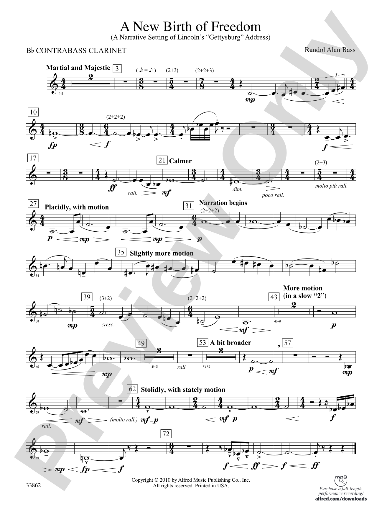 A New Birth of Freedom: (wp) B-flat Contrabass Clarinet