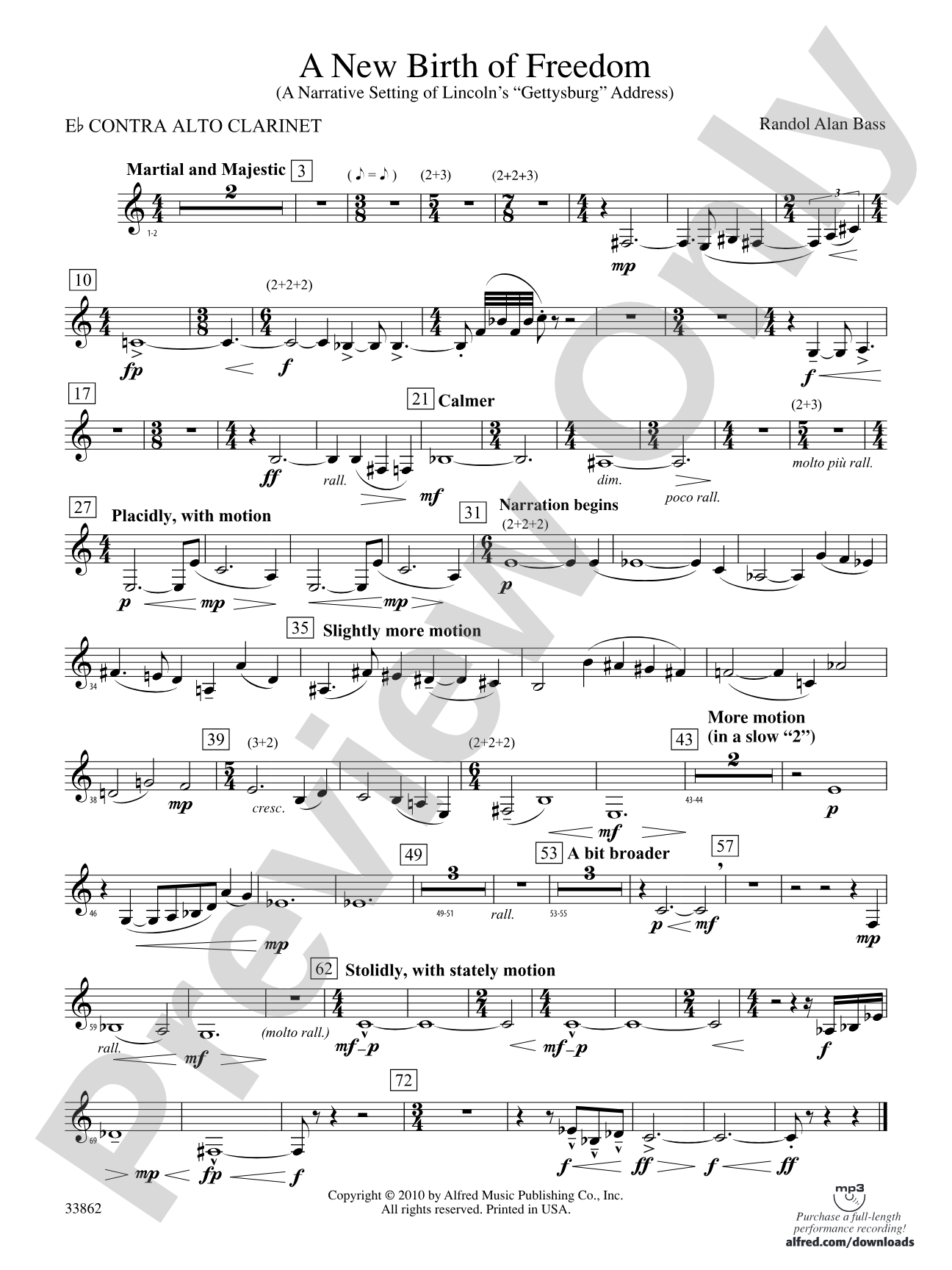 A New Birth of Freedom: (wp) E-flat Contrabass Clarinet