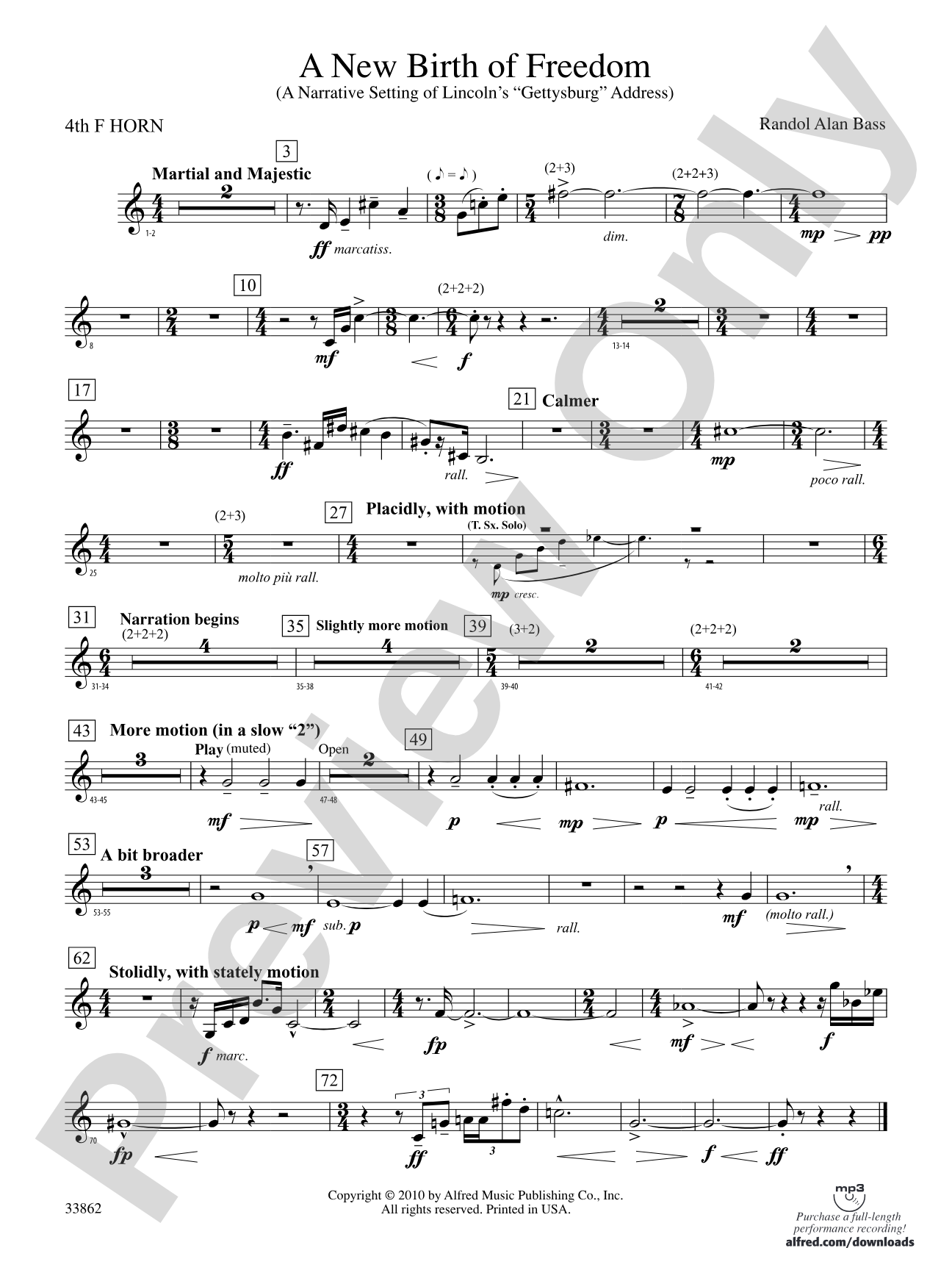A New Birth of Freedom: (wp) 4th Horn in E-flat