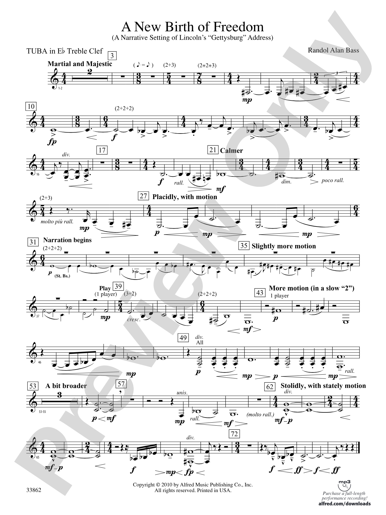 A New Birth of Freedom: (wp) E-flat Tuba T.C.