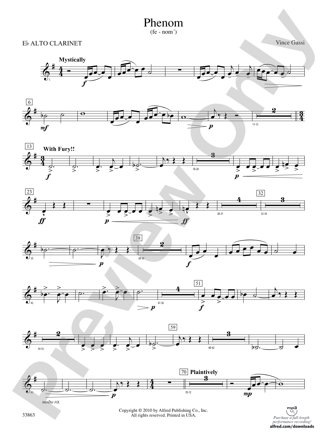 PHENOM/CB: (wp) E-flat Alto Clarinet