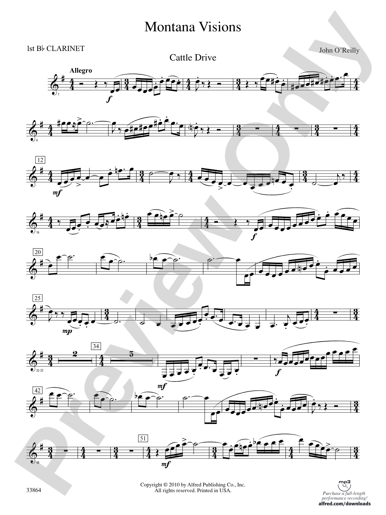 Montana Visions: 1st B-flat Clarinet