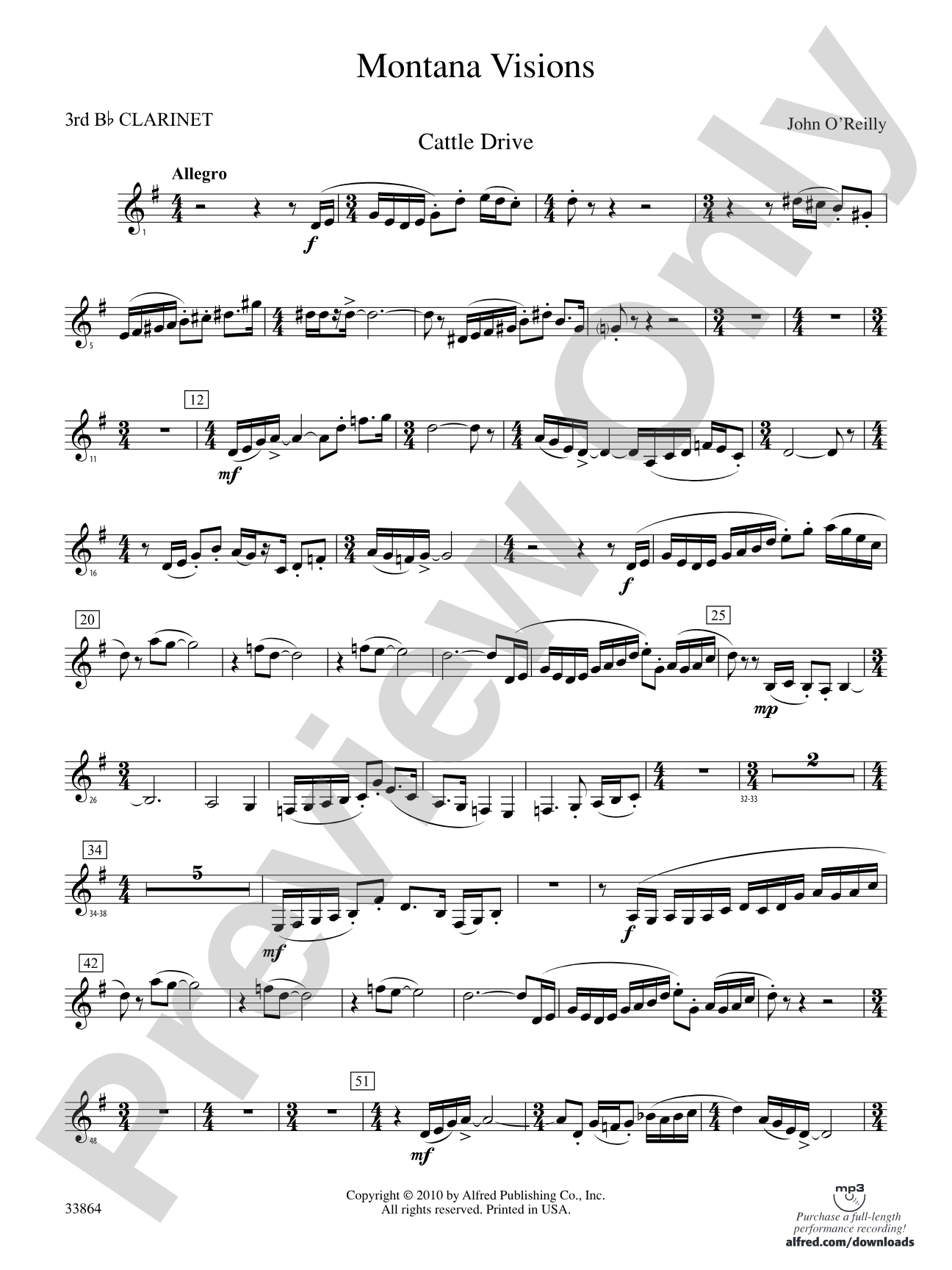 Montana Visions: 3rd B-flat Clarinet
