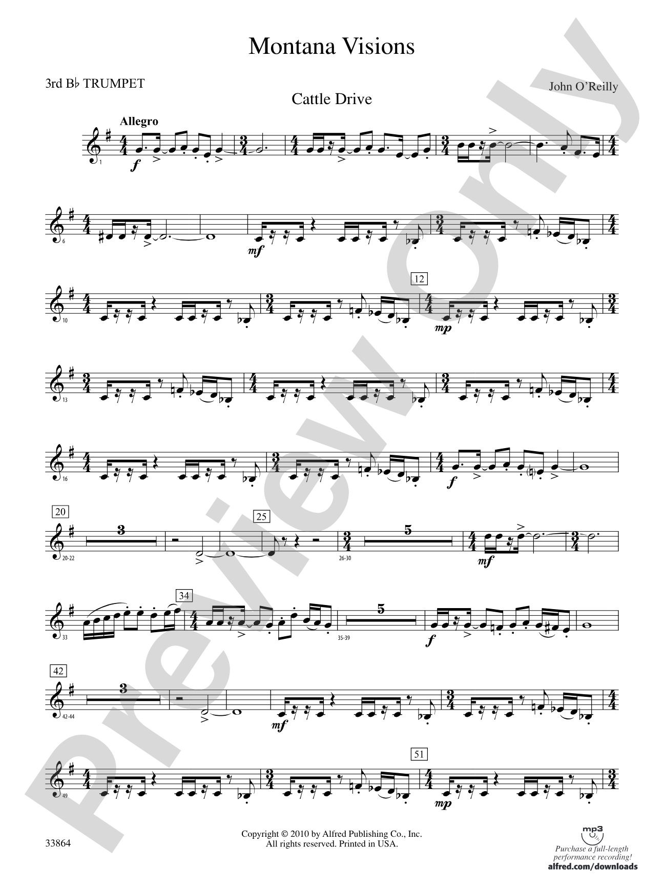 Montana Visions: 3rd B-flat Trumpet