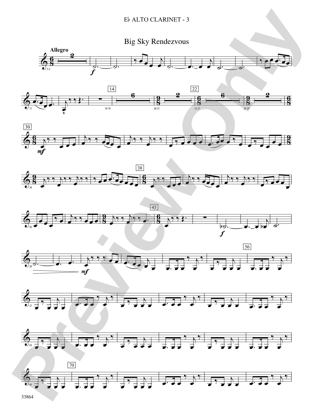 Montana Visions: (wp) E-flat Alto Clarinet