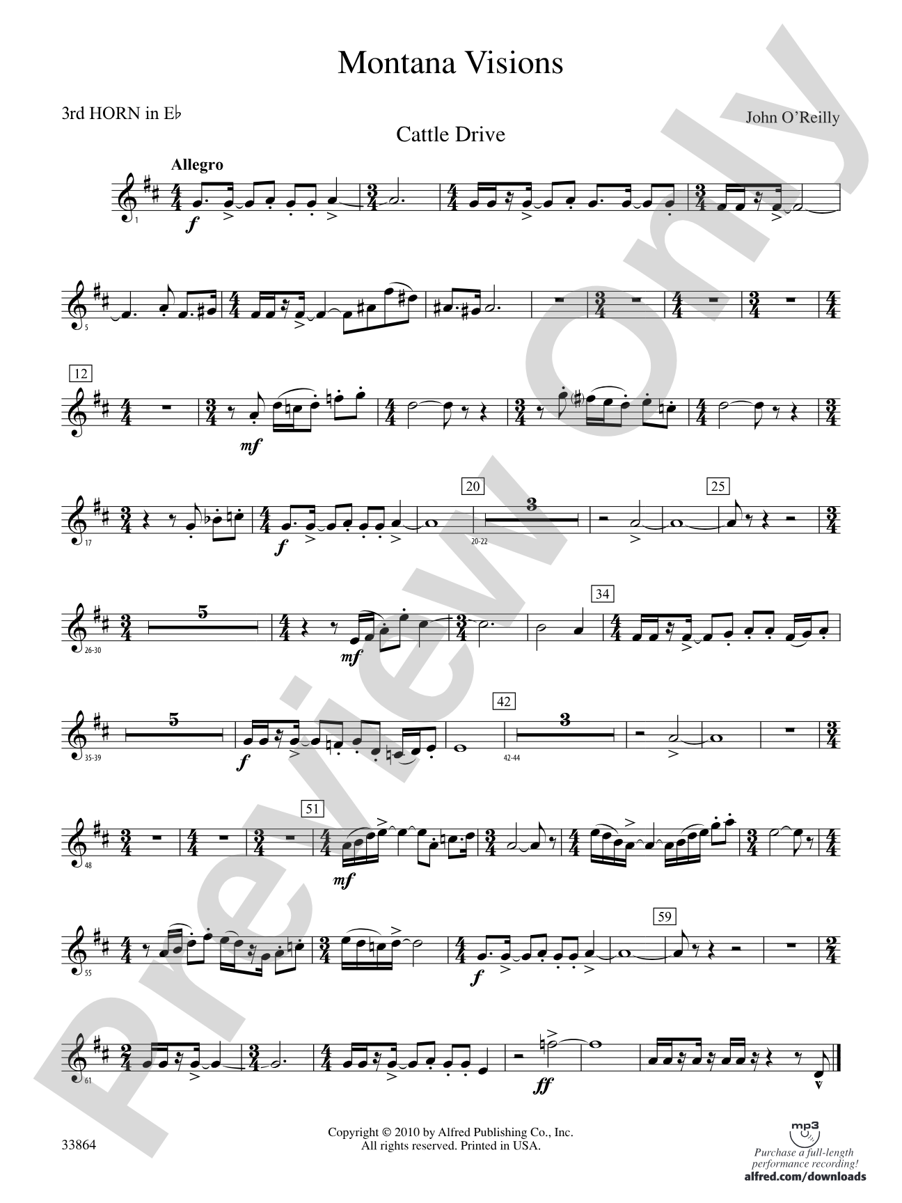 Montana Visions: (wp) 3rd Horn in E-flat