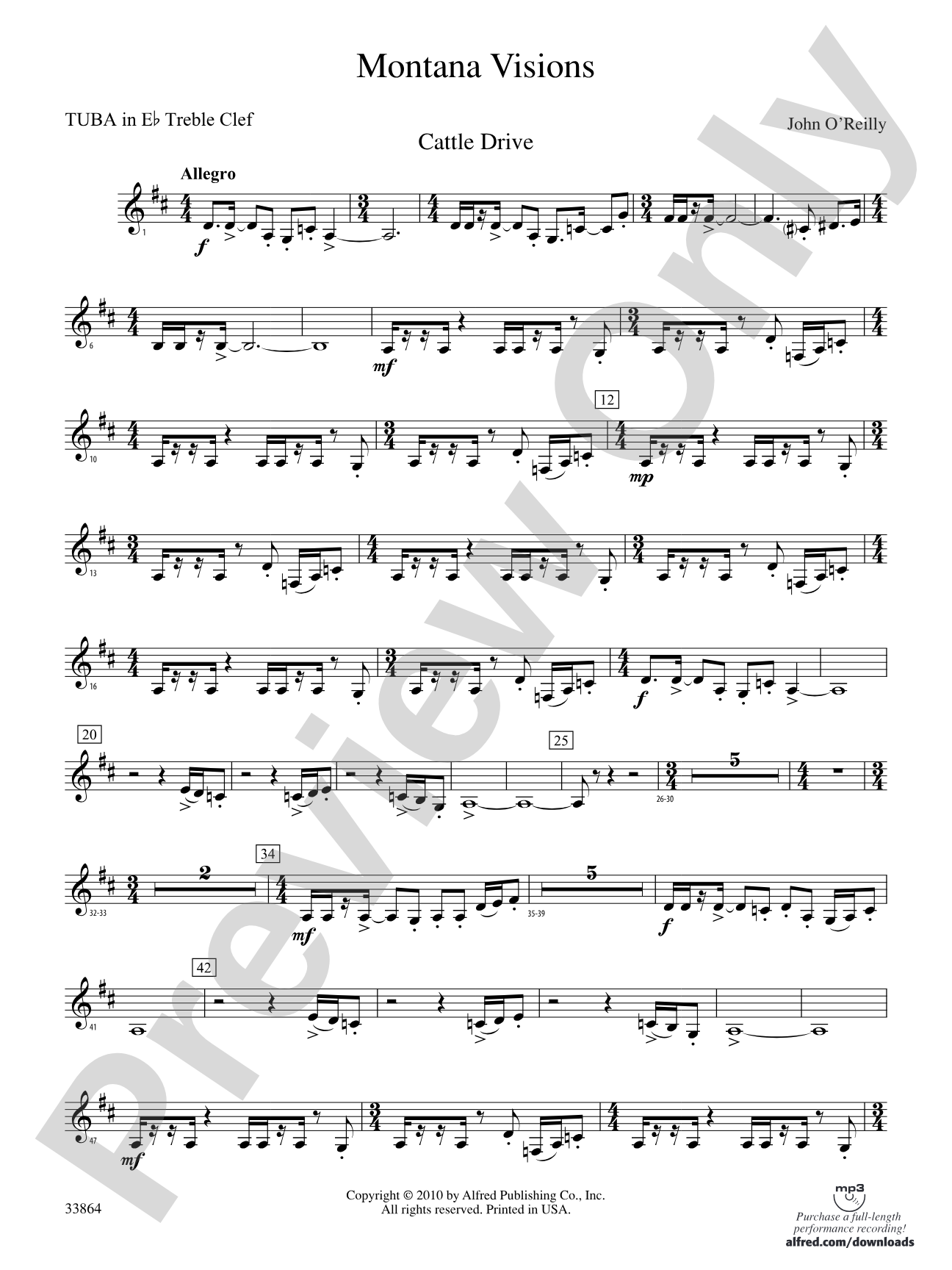 Montana Visions: (wp) E-flat Tuba T.C.