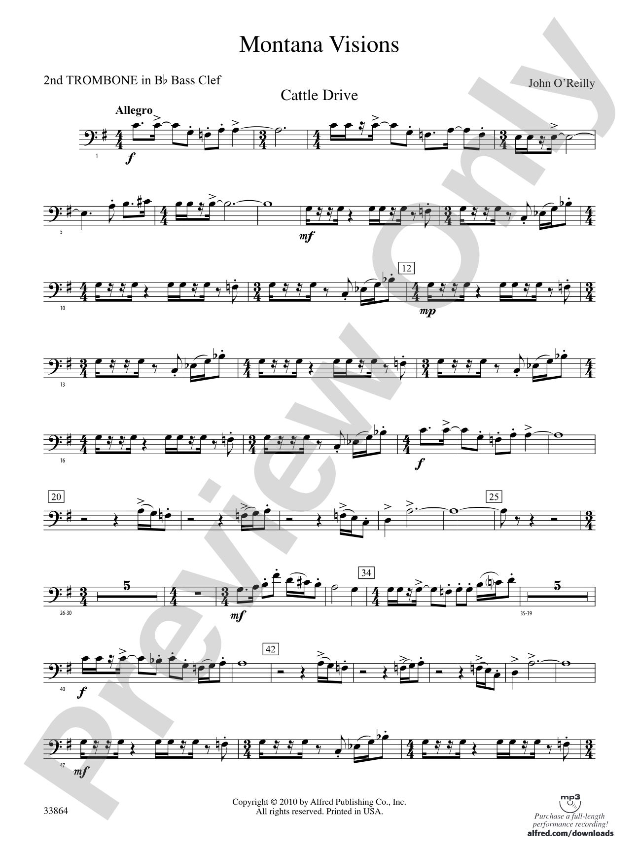 Montana Visions: (wp) 2nd B-flat Trombone B.C.