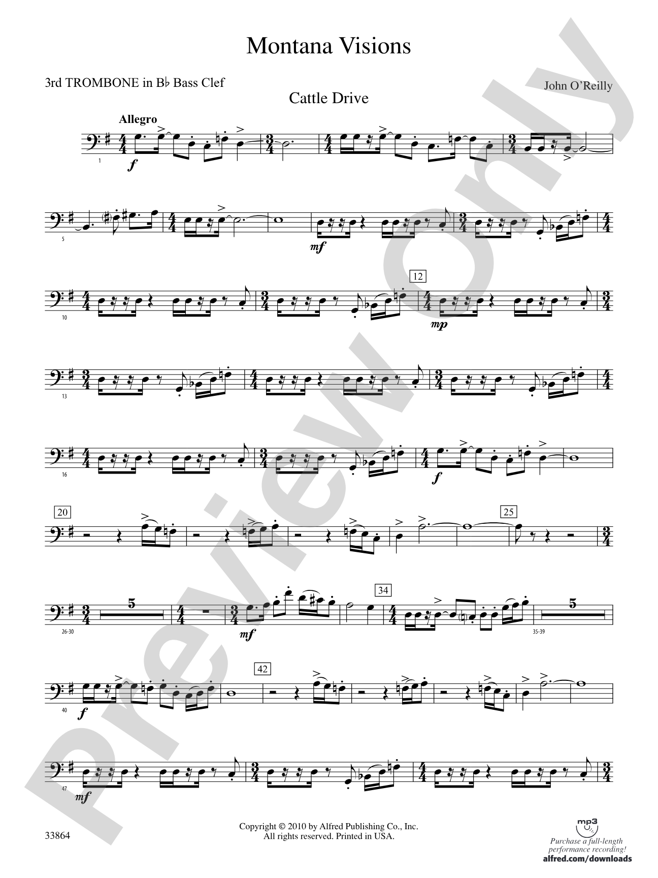 Montana Visions: (wp) 3rd B-flat Trombone B.C.
