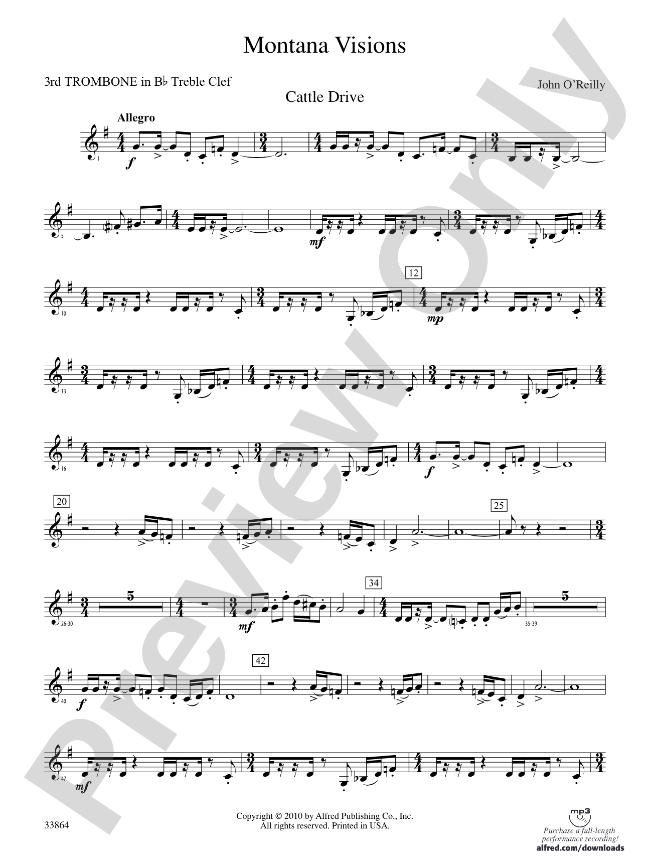 Montana Visions: (wp) 3rd B-flat Trombone T.C.
