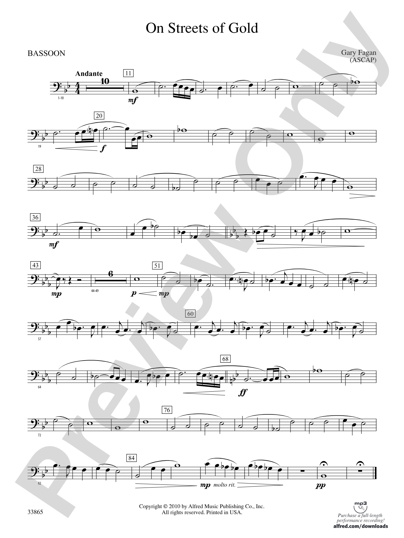 On Streets of Gold: Bassoon