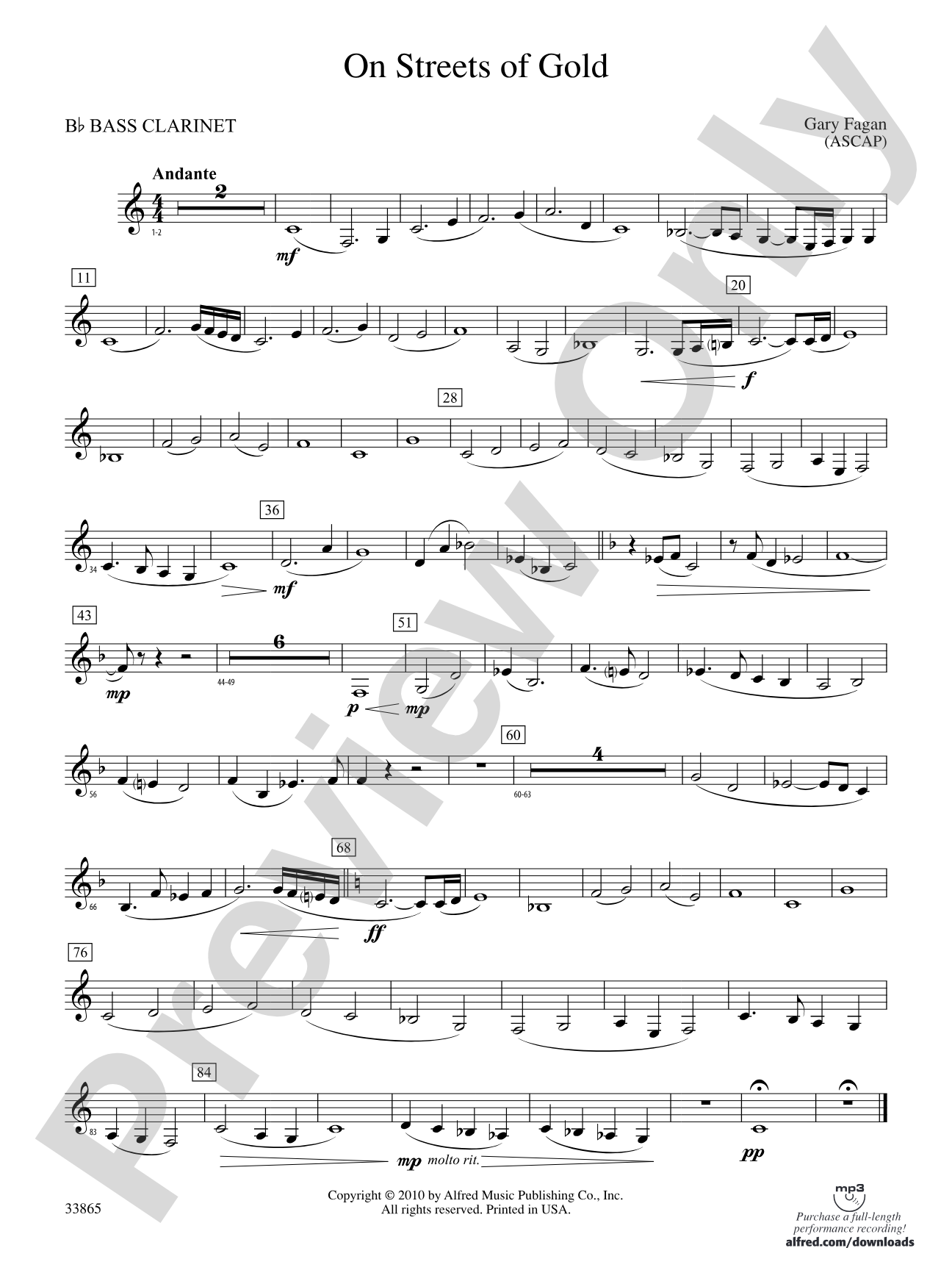 On Streets of Gold: B-flat Bass Clarinet