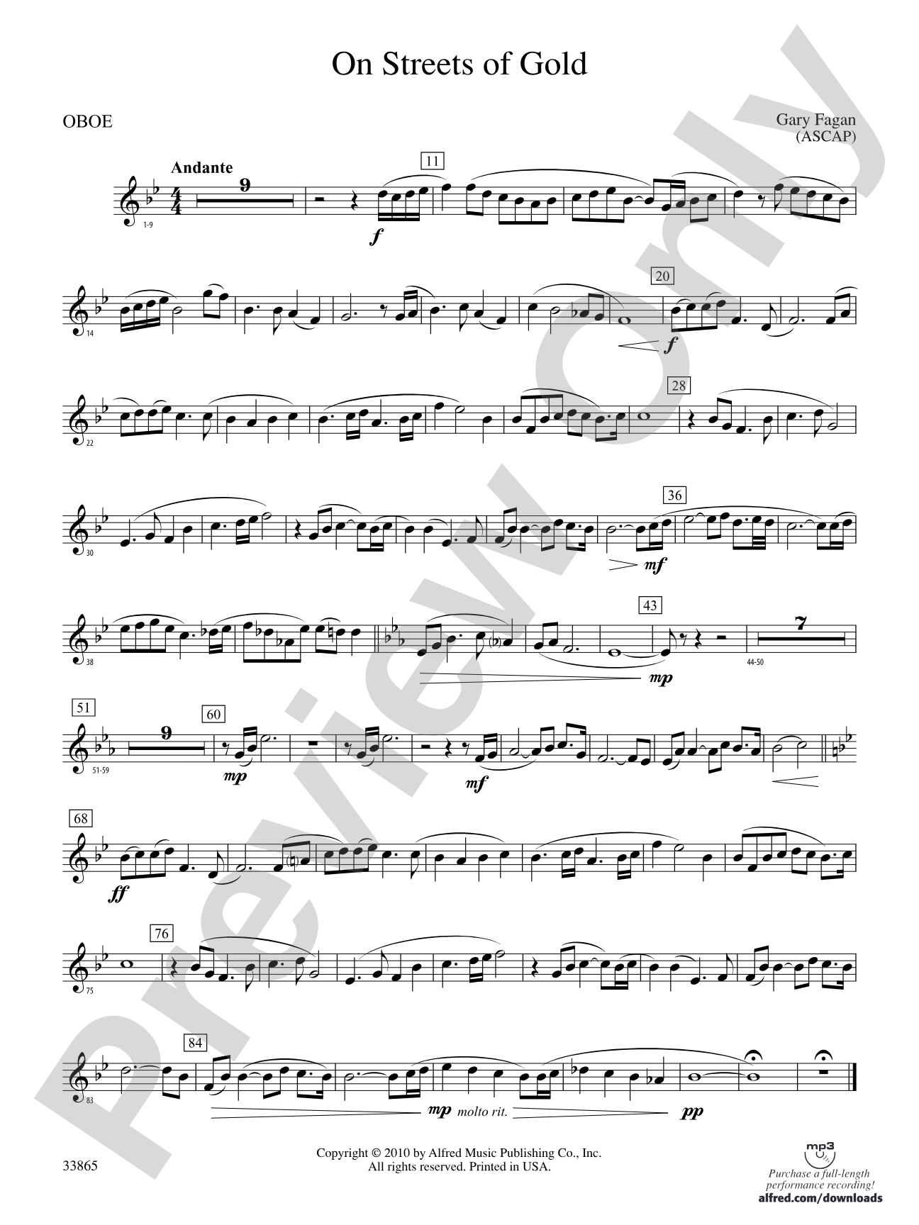 On Streets of Gold: Oboe