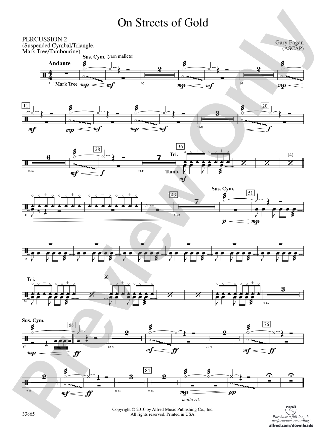 On Streets of Gold: 2nd Percussion