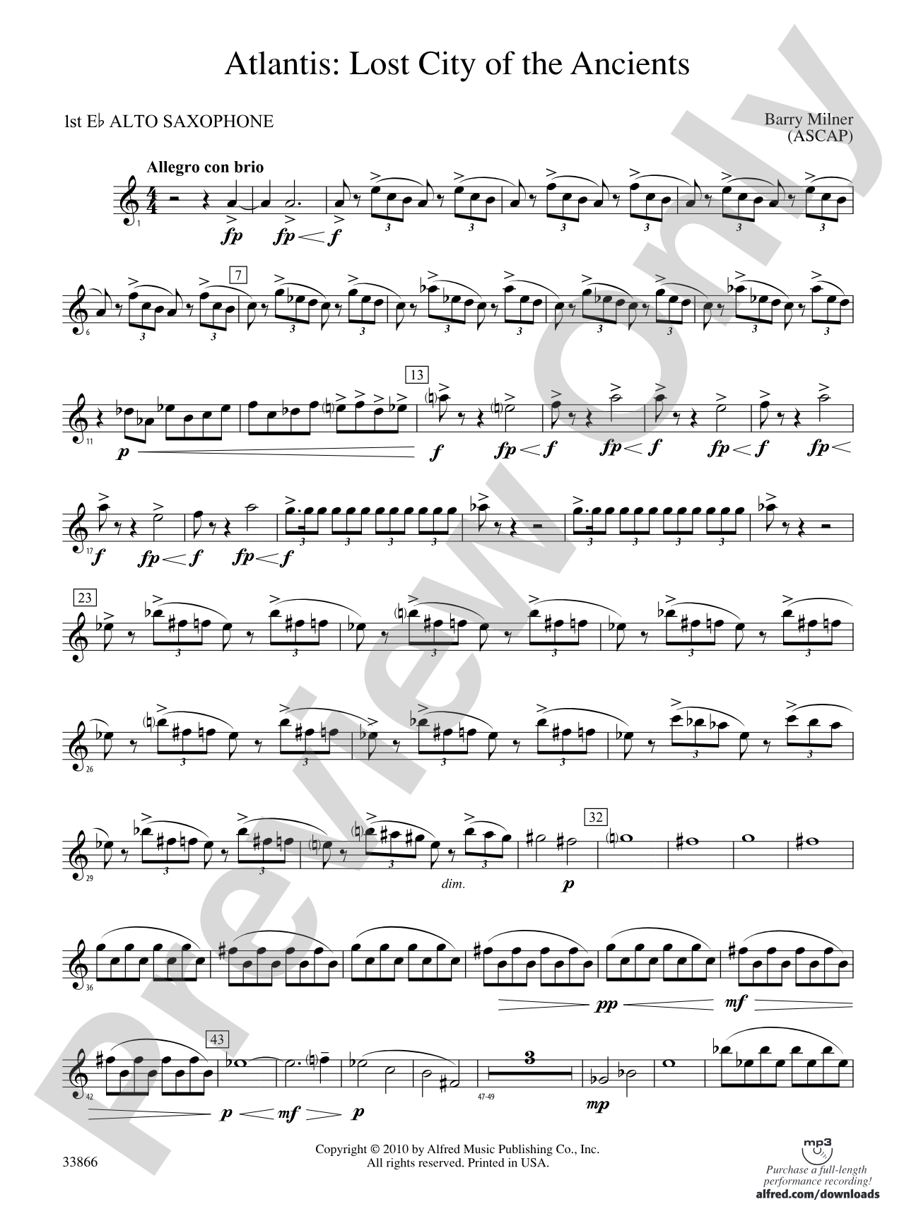 Atlantis: Lost City of the Ancients: E-flat Alto Saxophone