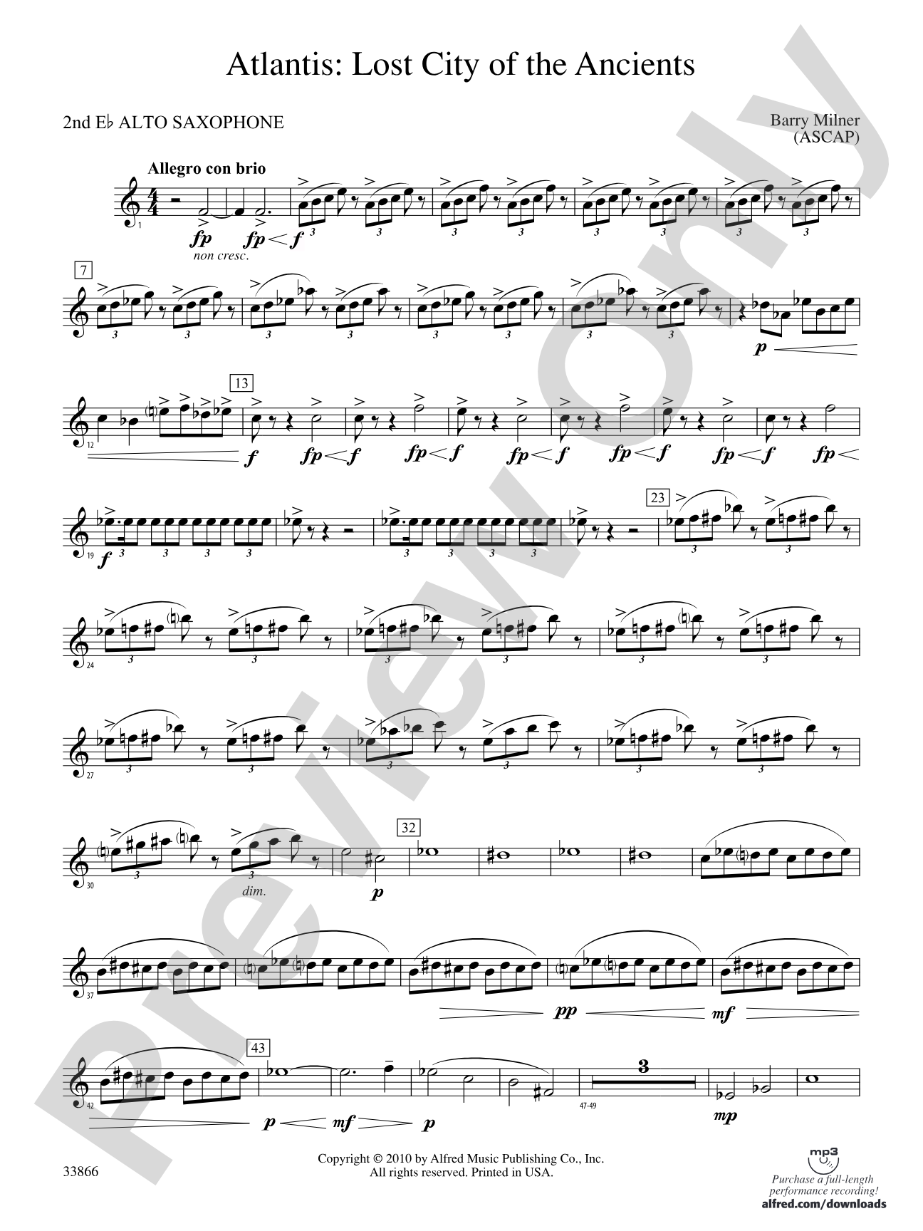 Atlantis: Lost City of the Ancients: 2nd E-flat Alto Saxophone