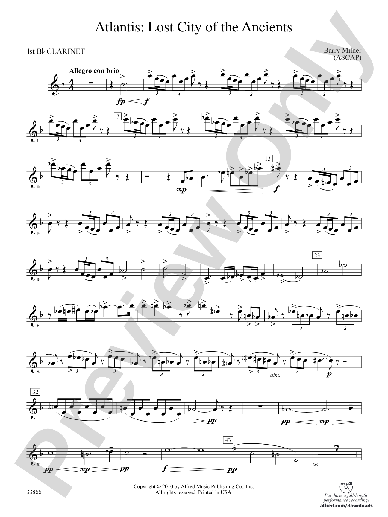 Atlantis: Lost City of the Ancients: 1st B-flat Clarinet