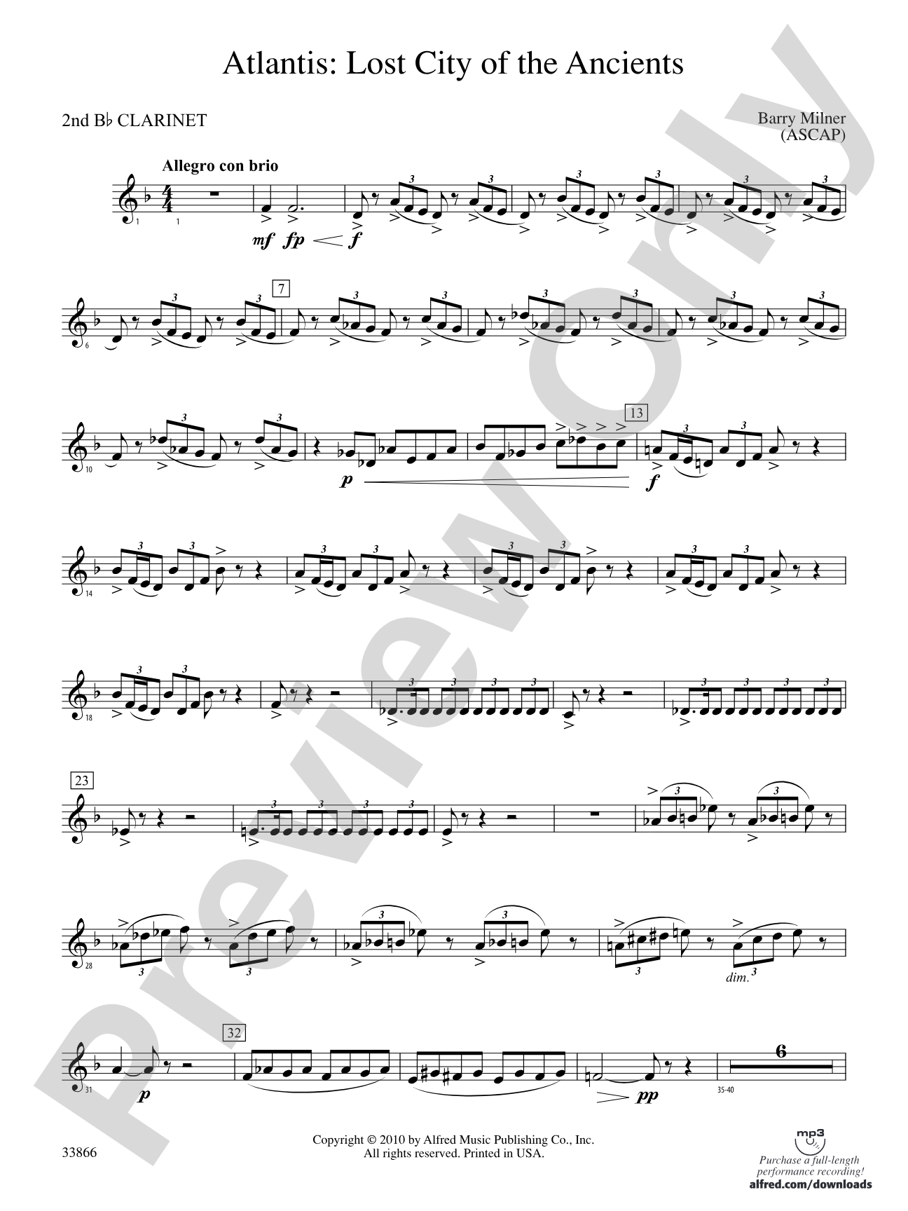 Atlantis: Lost City of the Ancients: 2nd B-flat Clarinet