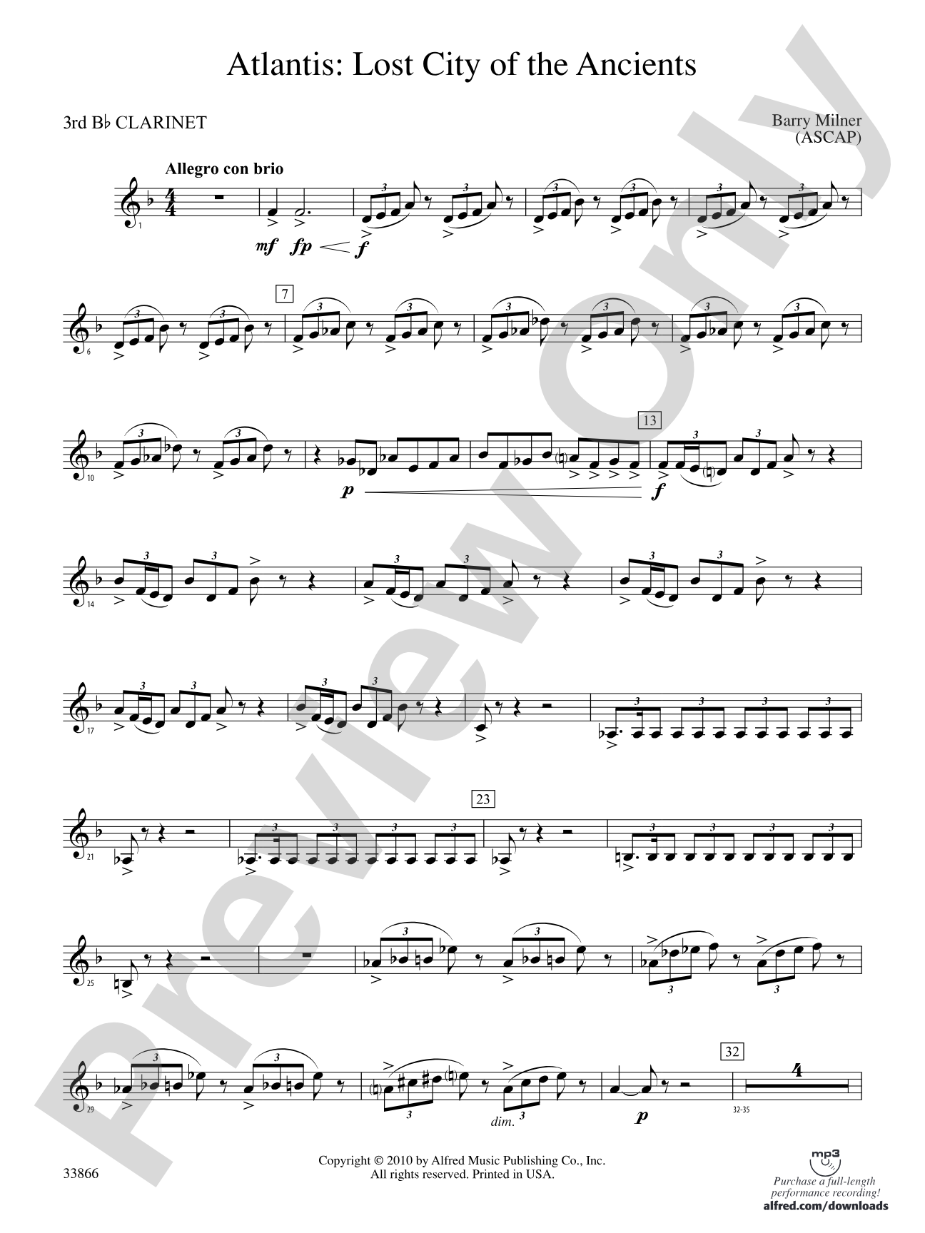 Atlantis: Lost City of the Ancients: 3rd B-flat Clarinet