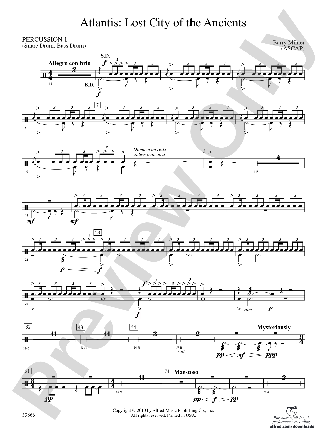 Atlantis: Lost City of the Ancients: 1st Percussion