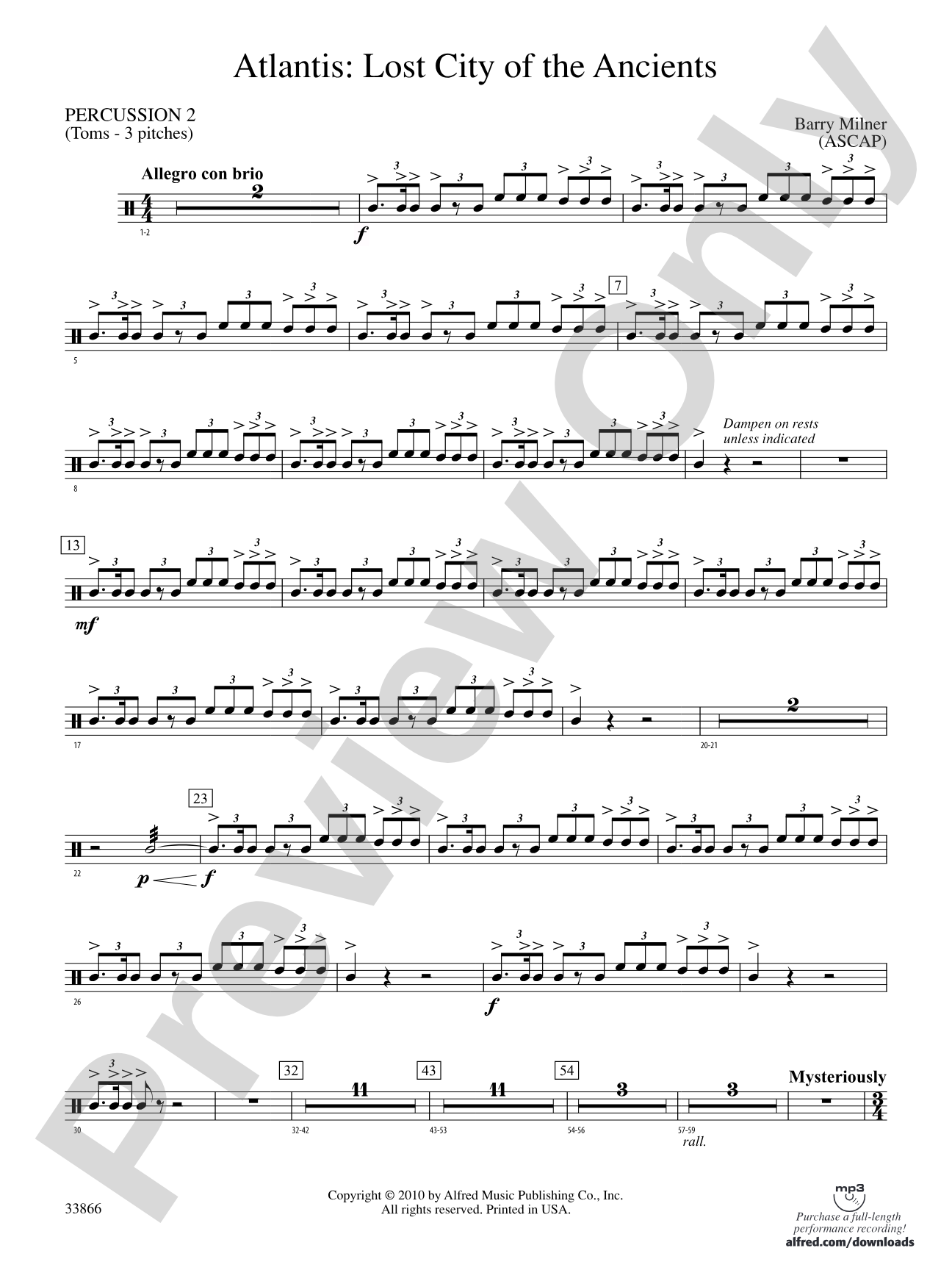 Atlantis: Lost City of the Ancients: 2nd Percussion