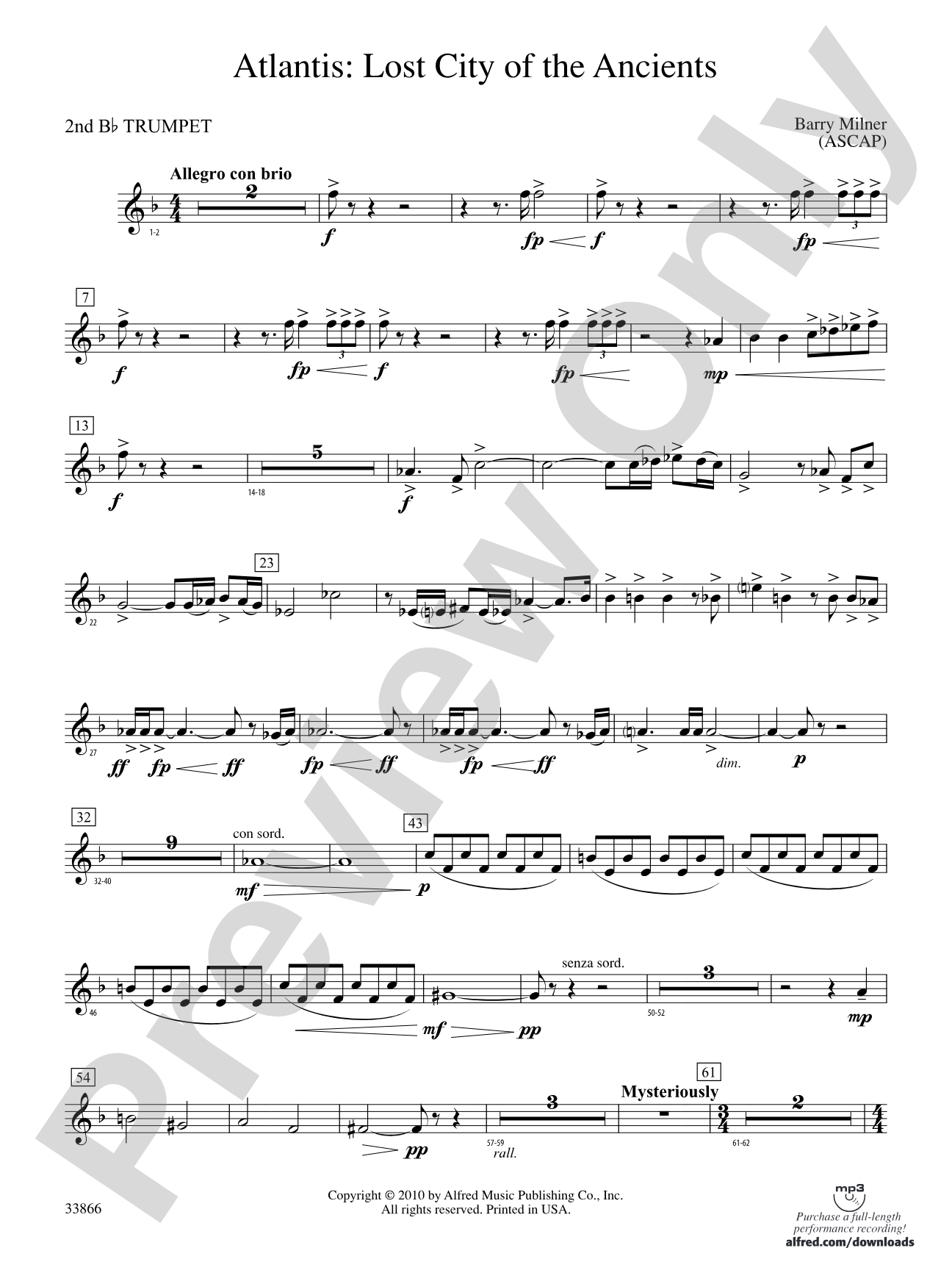 Atlantis: Lost City of the Ancients: 2nd B-flat Trumpet