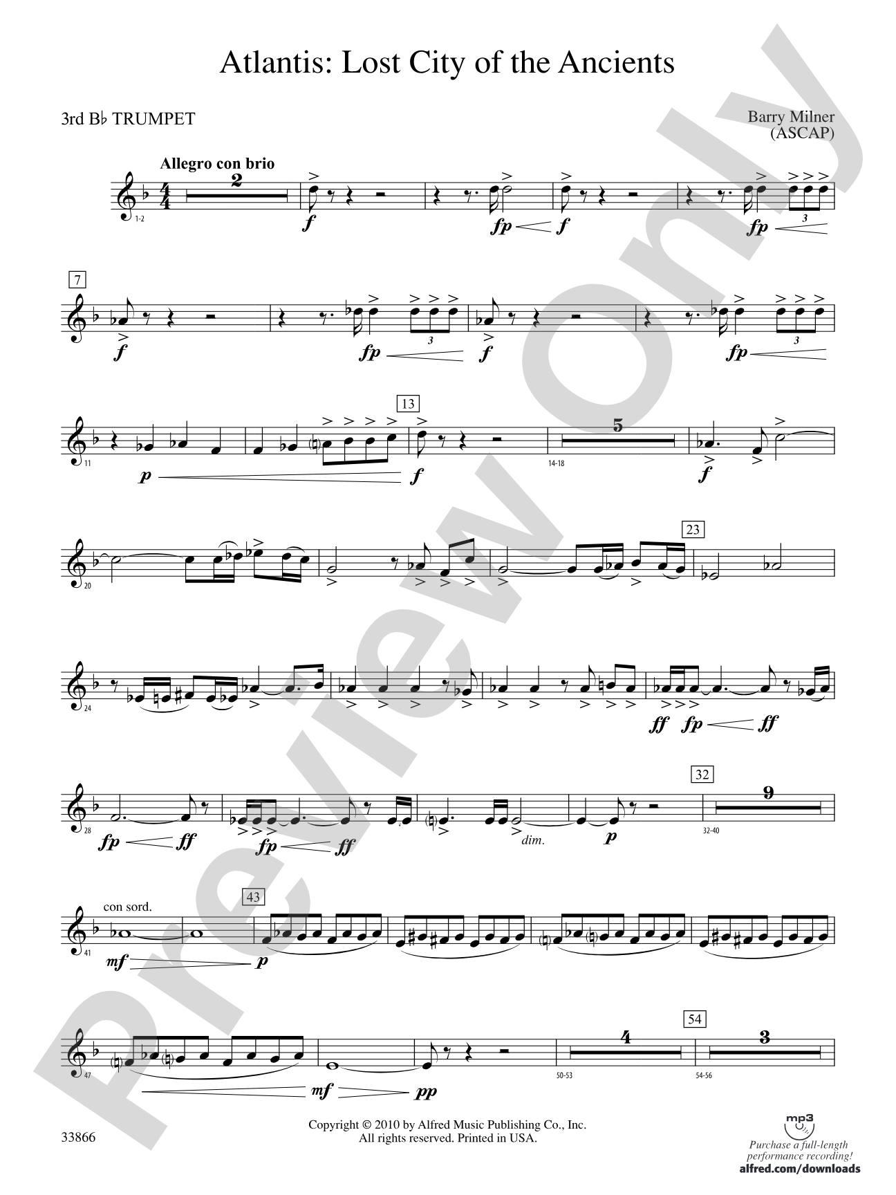 Atlantis: Lost City of the Ancients: 3rd B-flat Trumpet