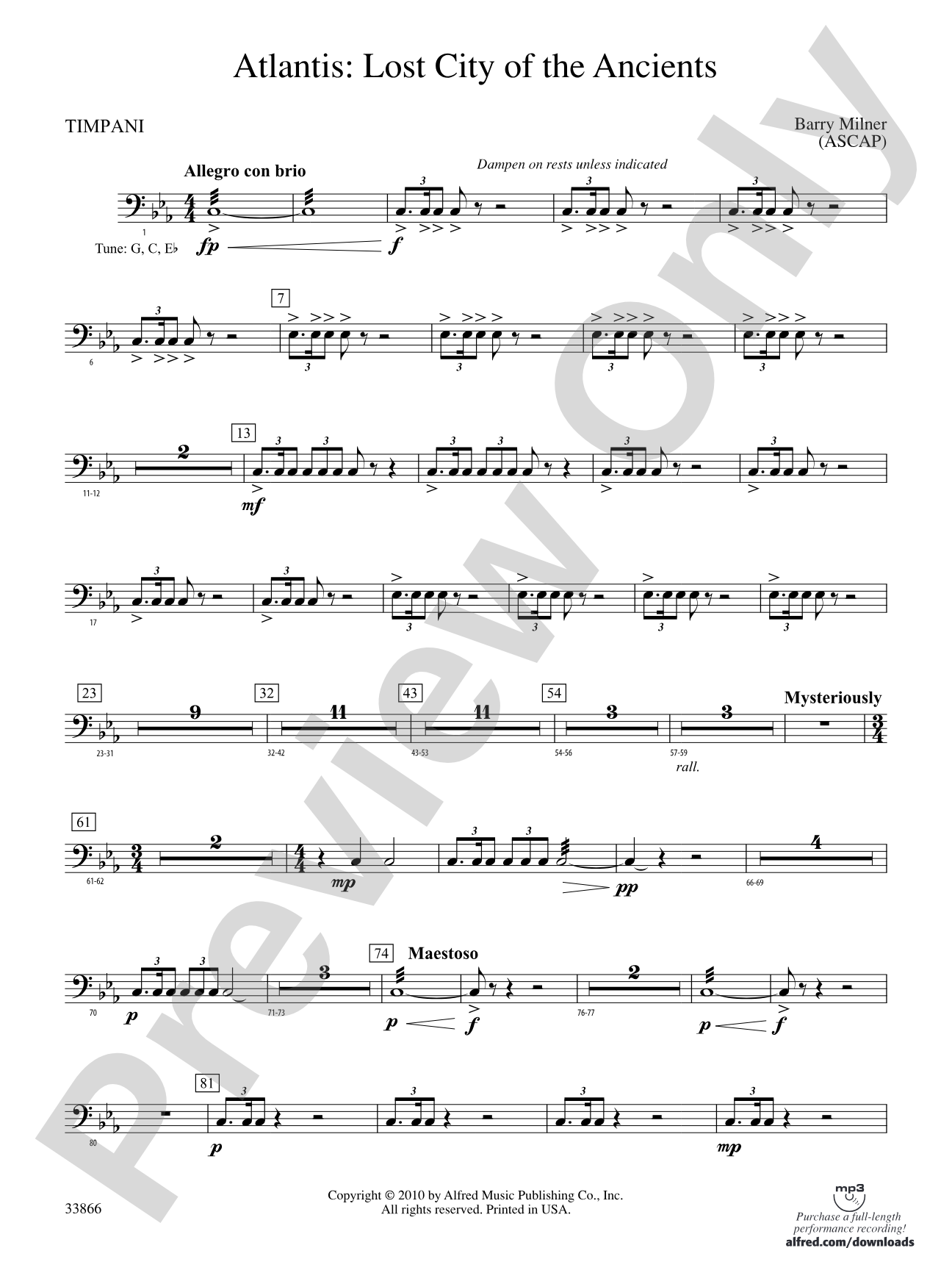 Atlantis: Lost City of the Ancients: Timpani