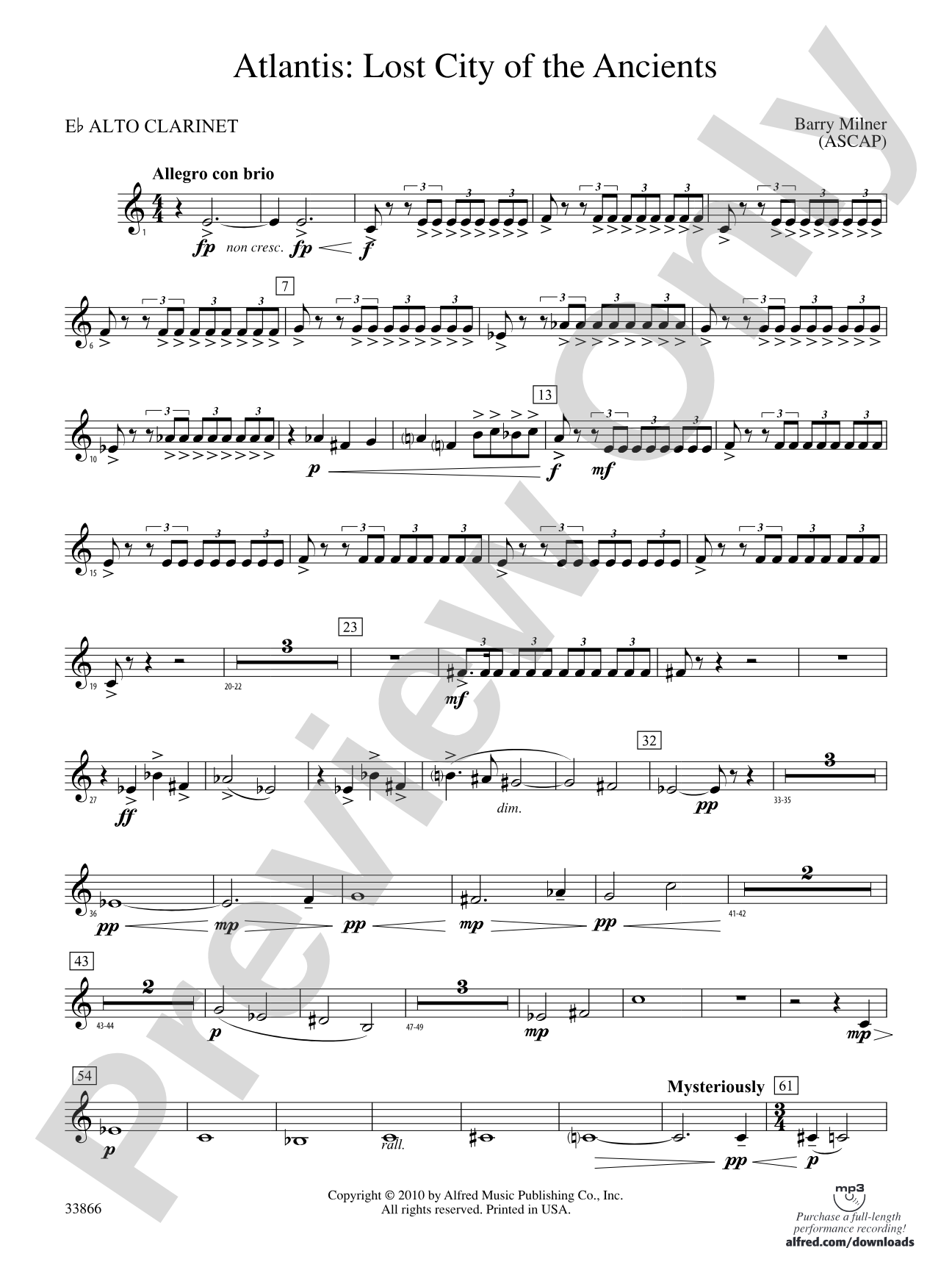 Atlantis: (wp) E-flat Alto Clarinet