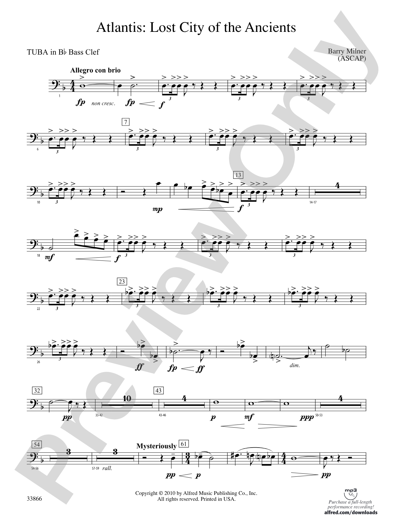 Atlantis: (wp) B-flat Tuba B.C.