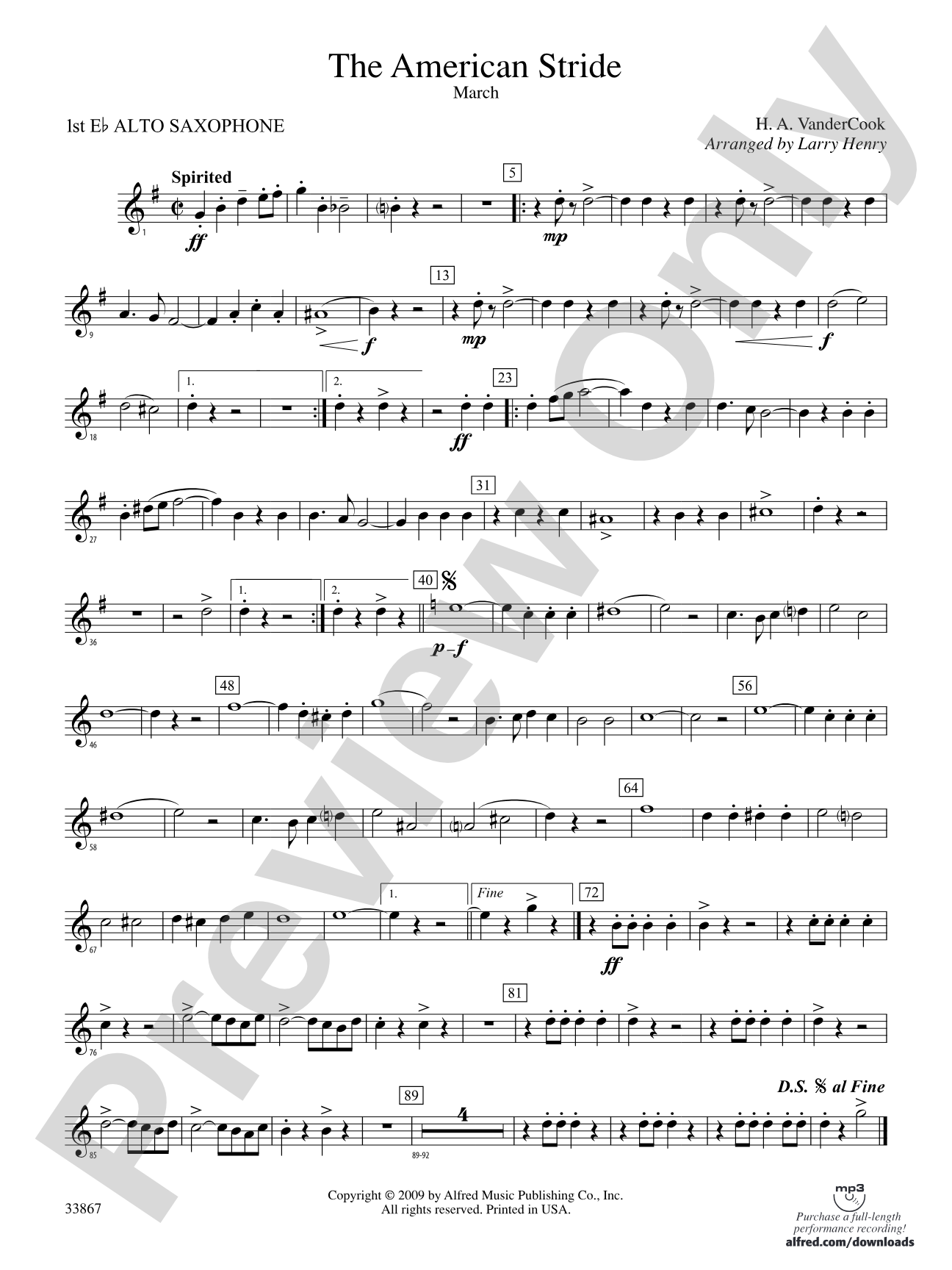 The American Stride: E-flat Alto Saxophone