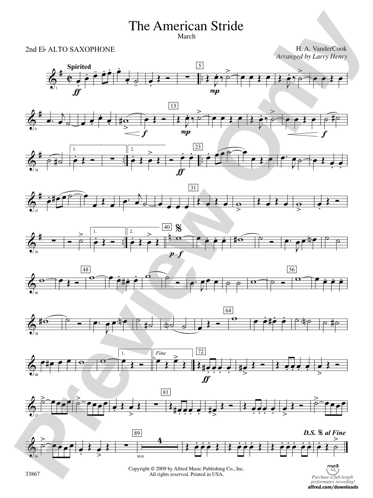 The American Stride: 2nd E-flat Alto Saxophone