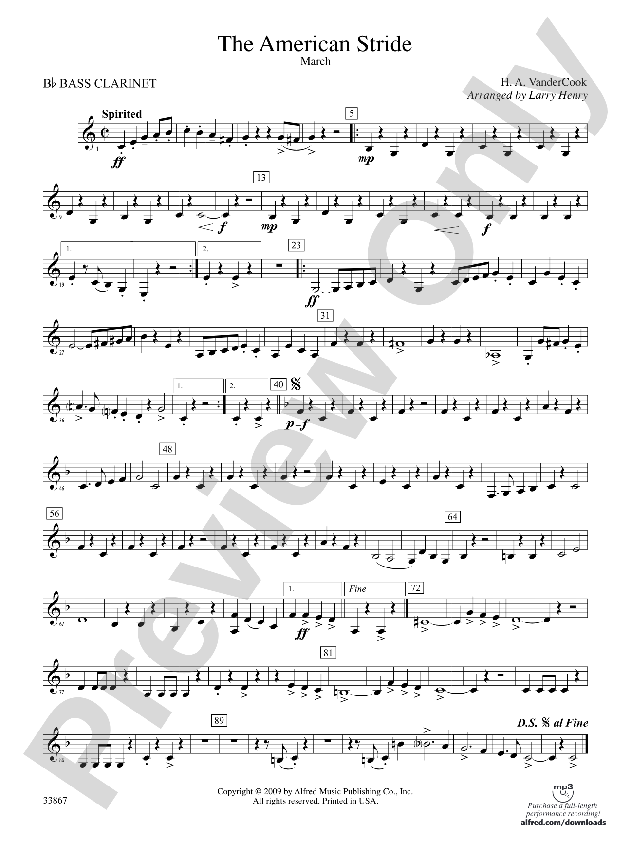 The American Stride: B-flat Bass Clarinet